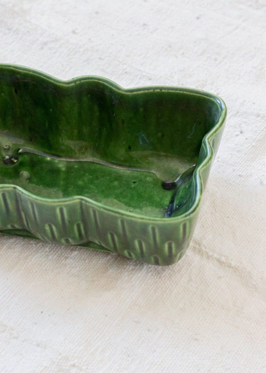 Vintage Green Ceramic Planter - Handmade Flower Pot for Indoor Plants, Succulents & Home Decor | Perfect for Windowsill, Living Room, Office & Garden Decorations