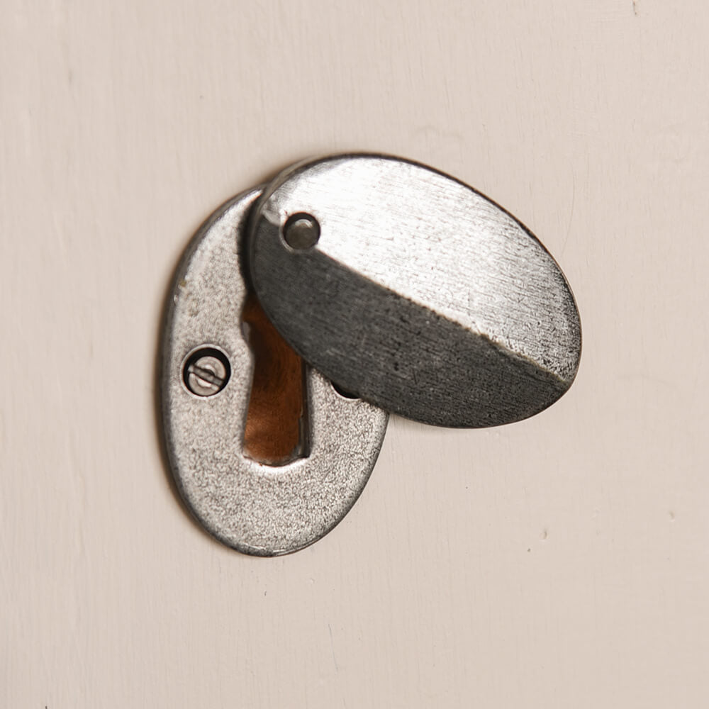 Antique Pewter Oval Covered Escutcheon - Vintage Cabinet Door Plate for Home Decor & Restoration Projects | Perfect for Classic Furniture, Victorian Homes & DIY Upgrades