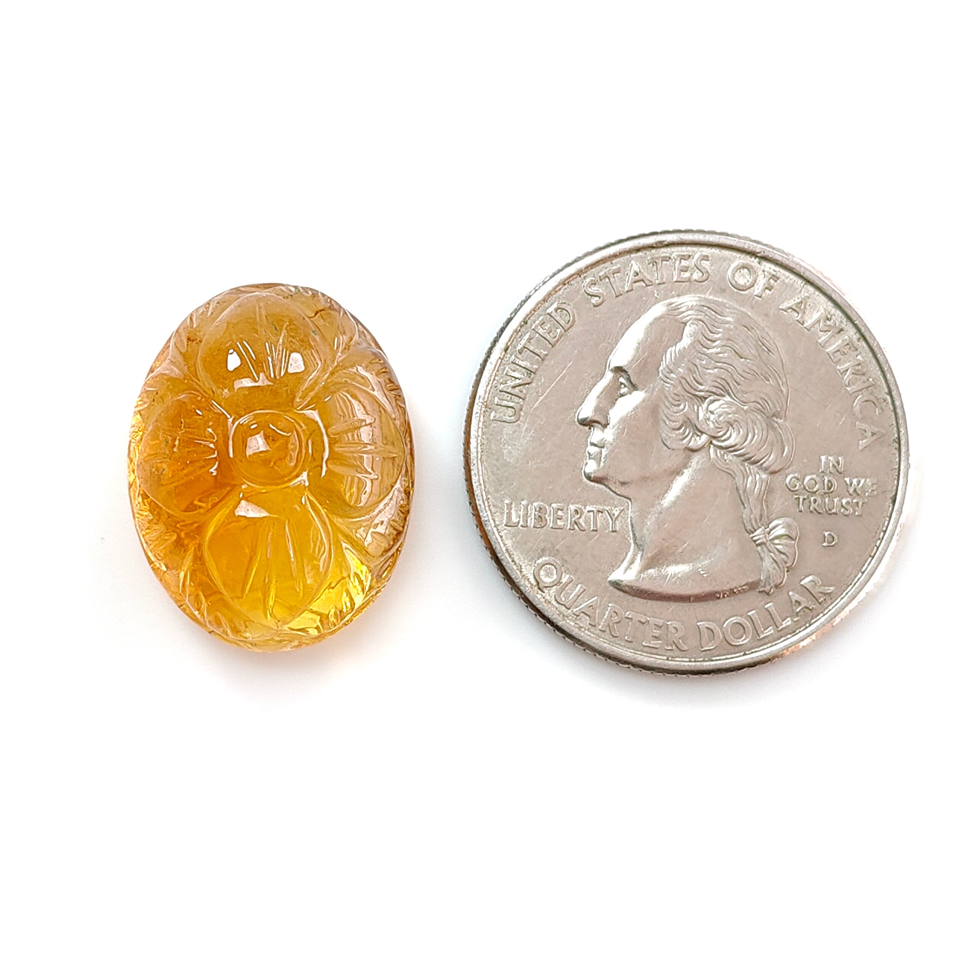 Natural Untreated Citrine & Amethyst Quartz Gemstone Carving - Hand Carved Oval Cushion Shape for Jewelry Making, Healing Crystals, Meditation & Spiritual Gifts (1pc)