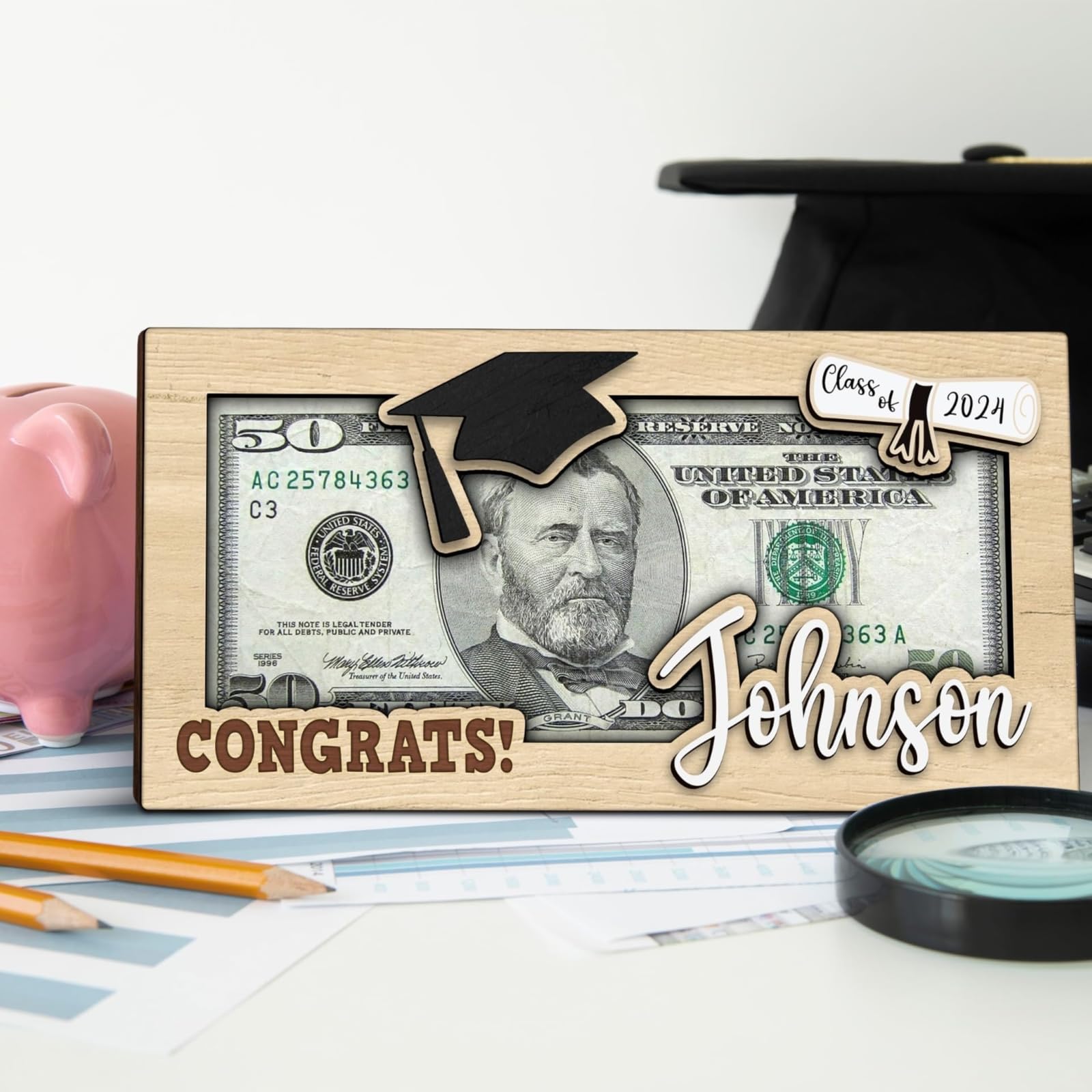 Personalized Graduation Money Holder - Custom Cash Gift Envelope for Graduation, Easter & Special Occasions - Unique 2024 Graduation Gift Idea (MH-B) - Perfect for Graduation Parties, Easter Celebrations & Thoughtful Gifts