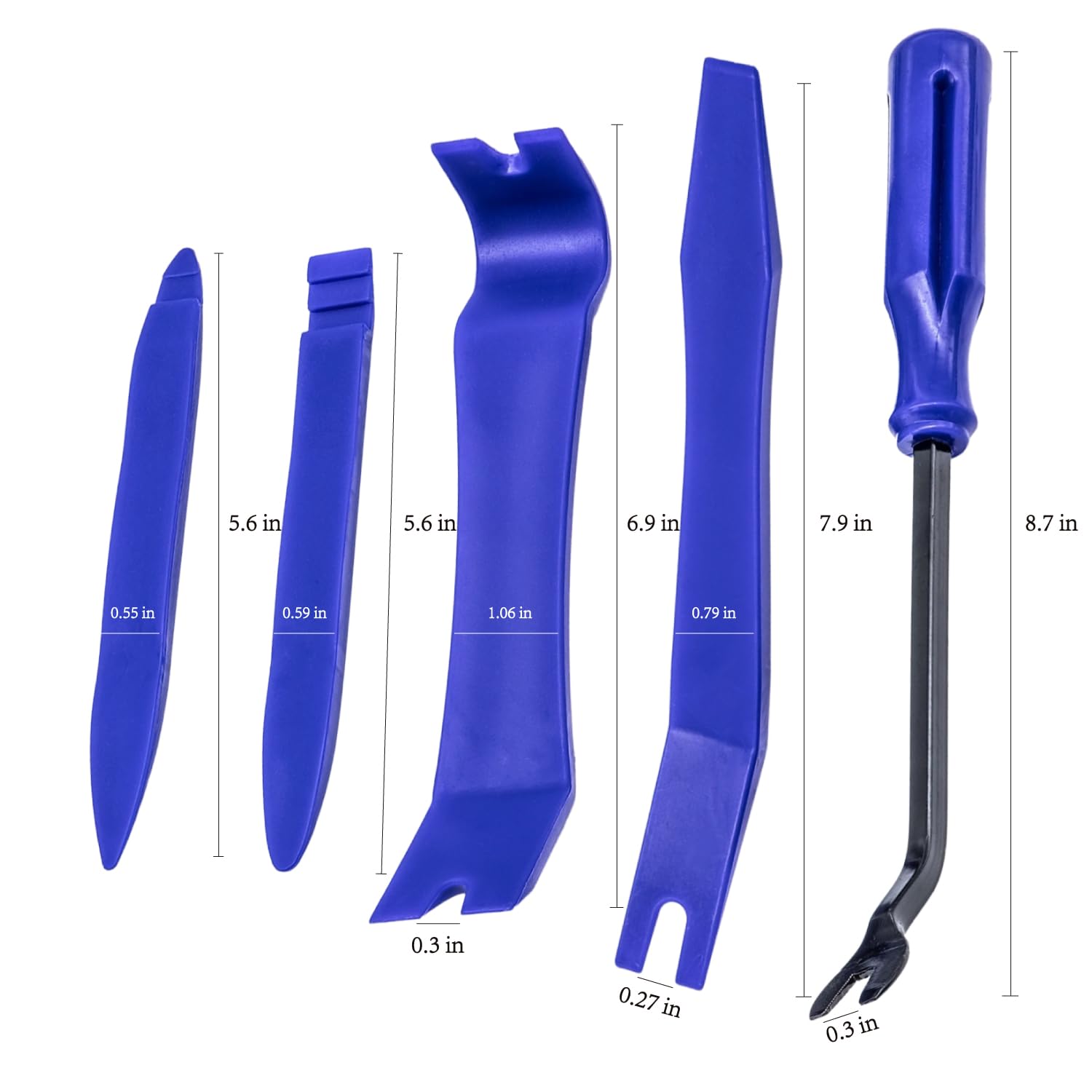 5PCS Auto Trim Removal Tool Kit - No Scratch Plastic Pry Tools for Car Panel, Door & Window Fastener Removal - Vehicle Dash Radio Audio Installation Set (Blue) - Perfect for DIY Car Repairs & Professional Auto Detailing