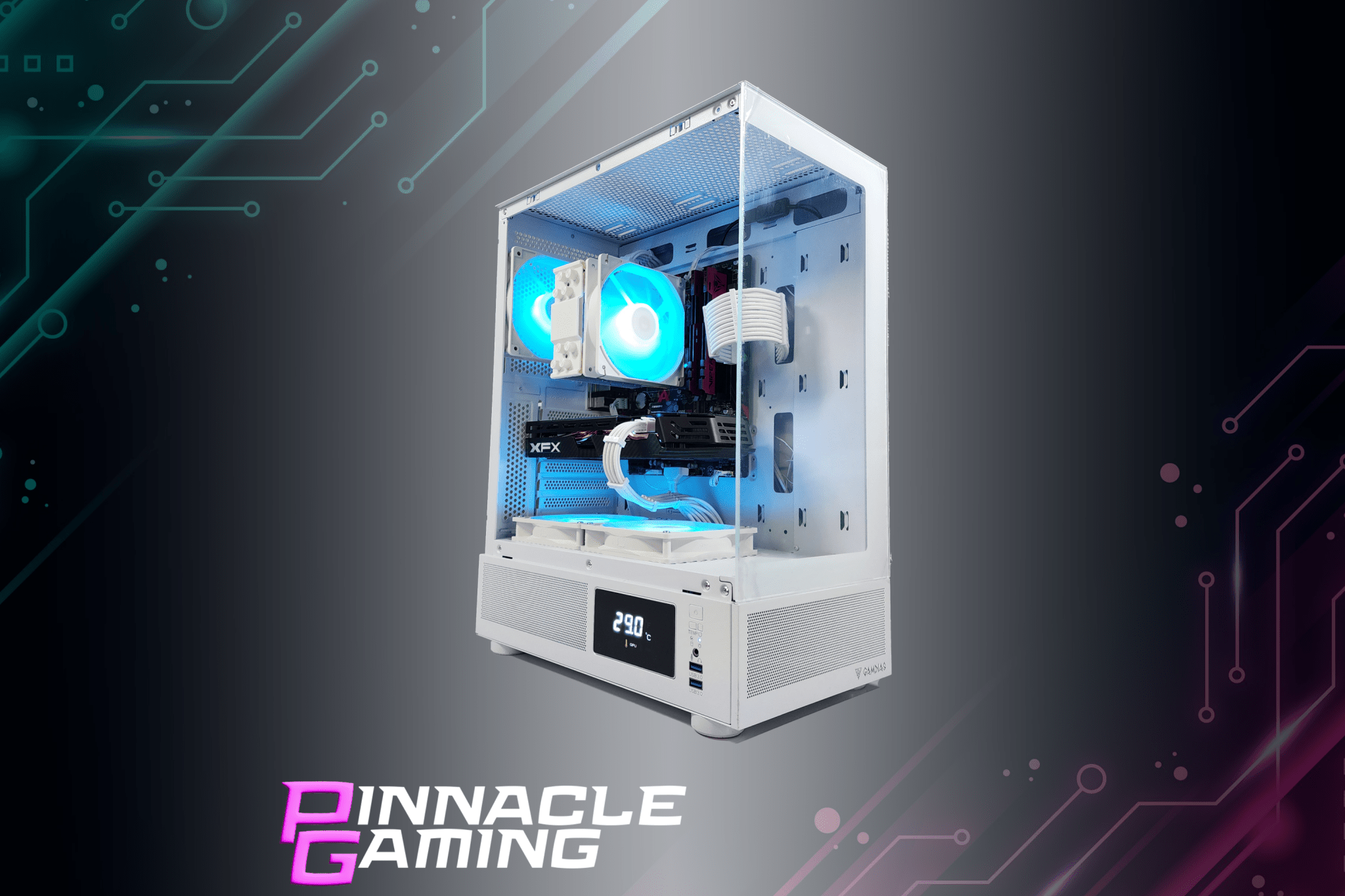Custom Gaming PC - AMD Ryzen 5 Processor, RX 580 8GB GPU, 32GB DDR4 RAM, 2TB SSD, White Tower - Perfect for 4K Gaming, Streaming & VR Experiences