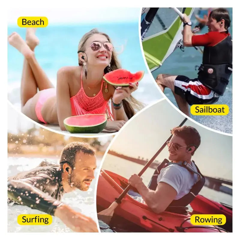 Waterproof Bluetooth Earbuds for Swimming - W18 Wireless Headphones with MP3 Player | Perfect for Pool Workouts, Surfing & Water Sports