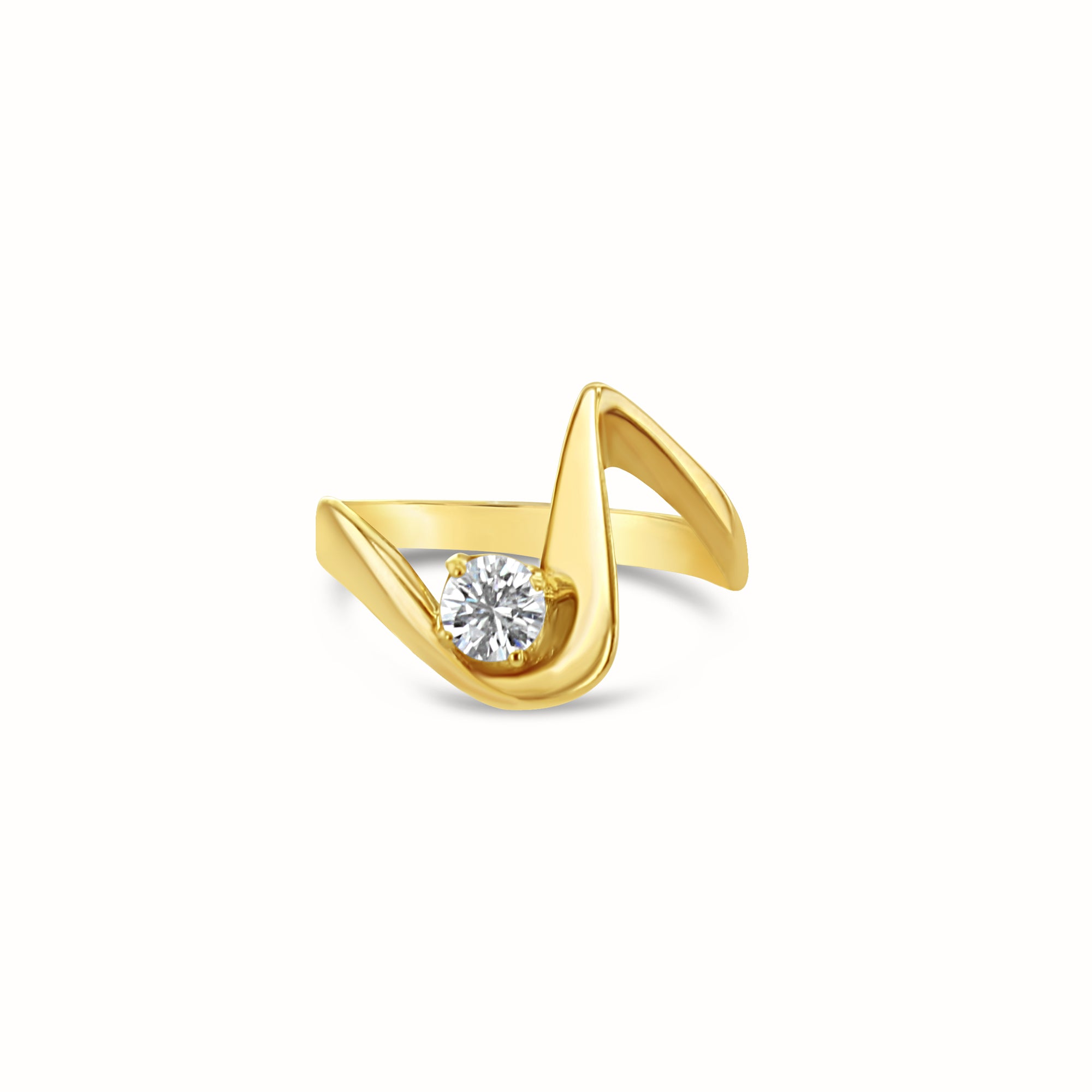 0.25 Carat Diamond Musical Note Ring in 14K Yellow Gold - Perfect Gift for Musicians, Music Lovers & Special Occasions