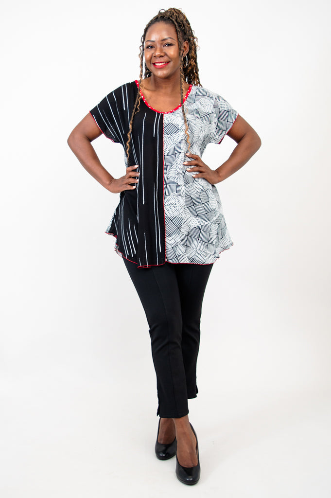 Gayle Top - Textured Abstract Print Women's Blouse | Stylish Casual & Office Wear for Everyday Outfits