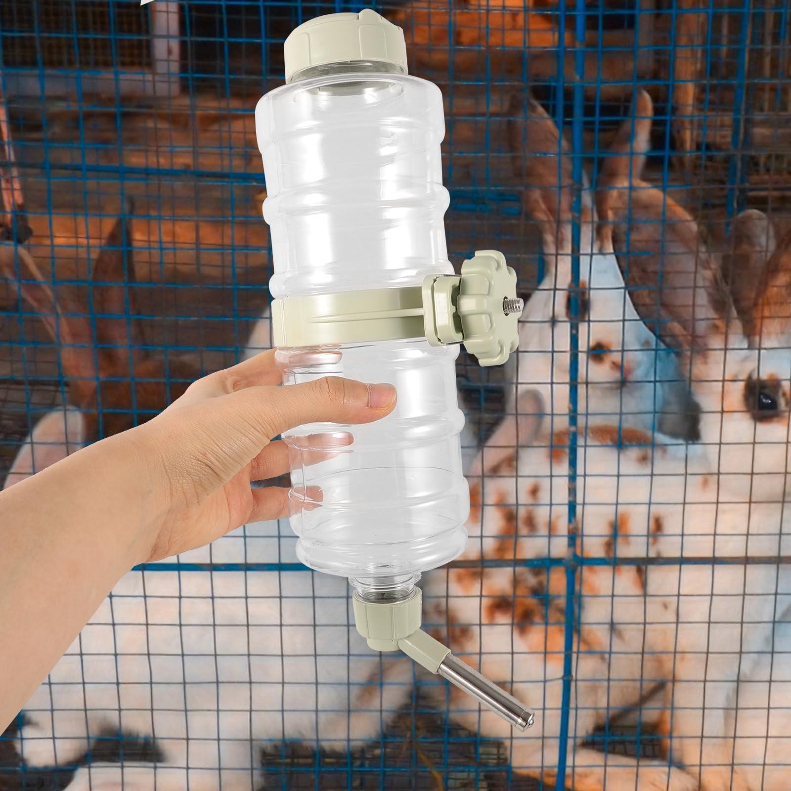 No Drip 946ml Small Animal Water Bottle for Rabbits, Guinea Pigs, Puppies & Dogs - Auto Feeding Pet Water Dispenser for Cages & Crates - Perfect for Travel, Home & Outdoor Use