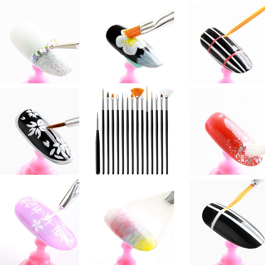 Anjetan 15PCS Professional Nail Art Pen Set - Dotting Tools & Brushes for Acrylic Nails, Gel Polish, Manicure & Nail Design | Perfect for Home Salon, DIY Nail Art & Professional Use