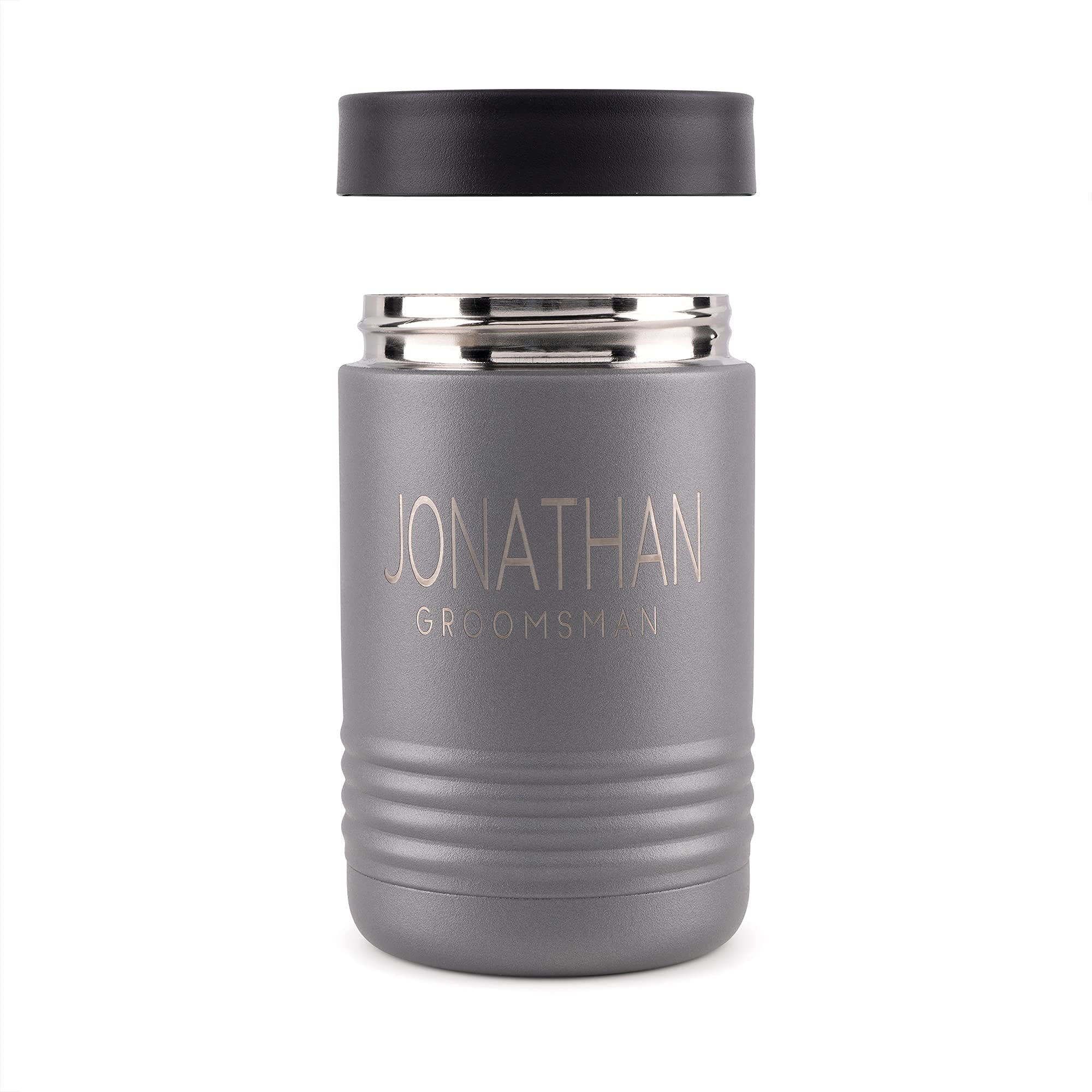 Personalized Stainless Steel Beer Can Cooler - Groomsmen & Bachelor Party Gift for Outdoor Events