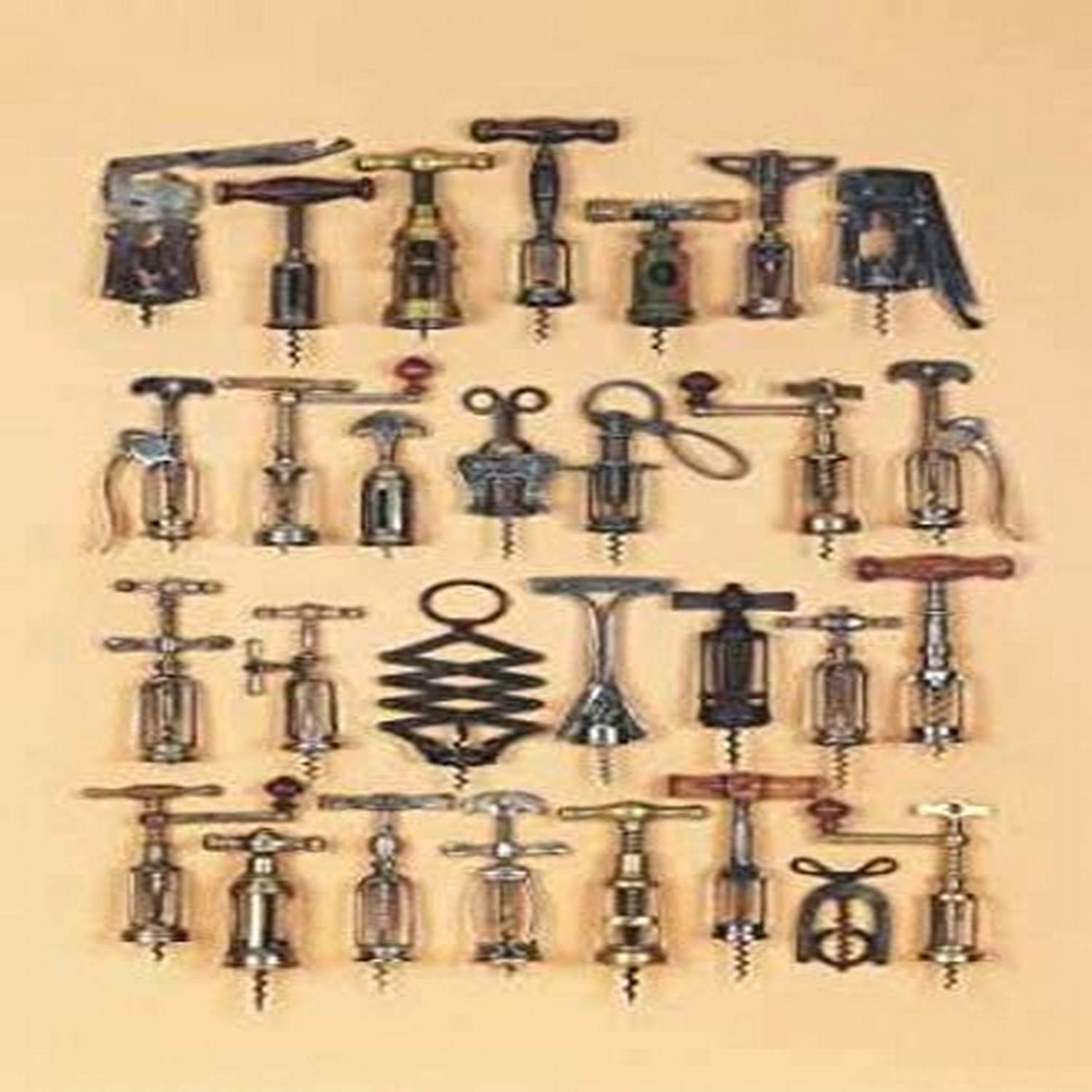 Vintage Corkscrews Poster Print by Andrew Rose - 12x18 Inch Wall Art Decor for Kitchen, Bar, Dining Room & Wine Cellar