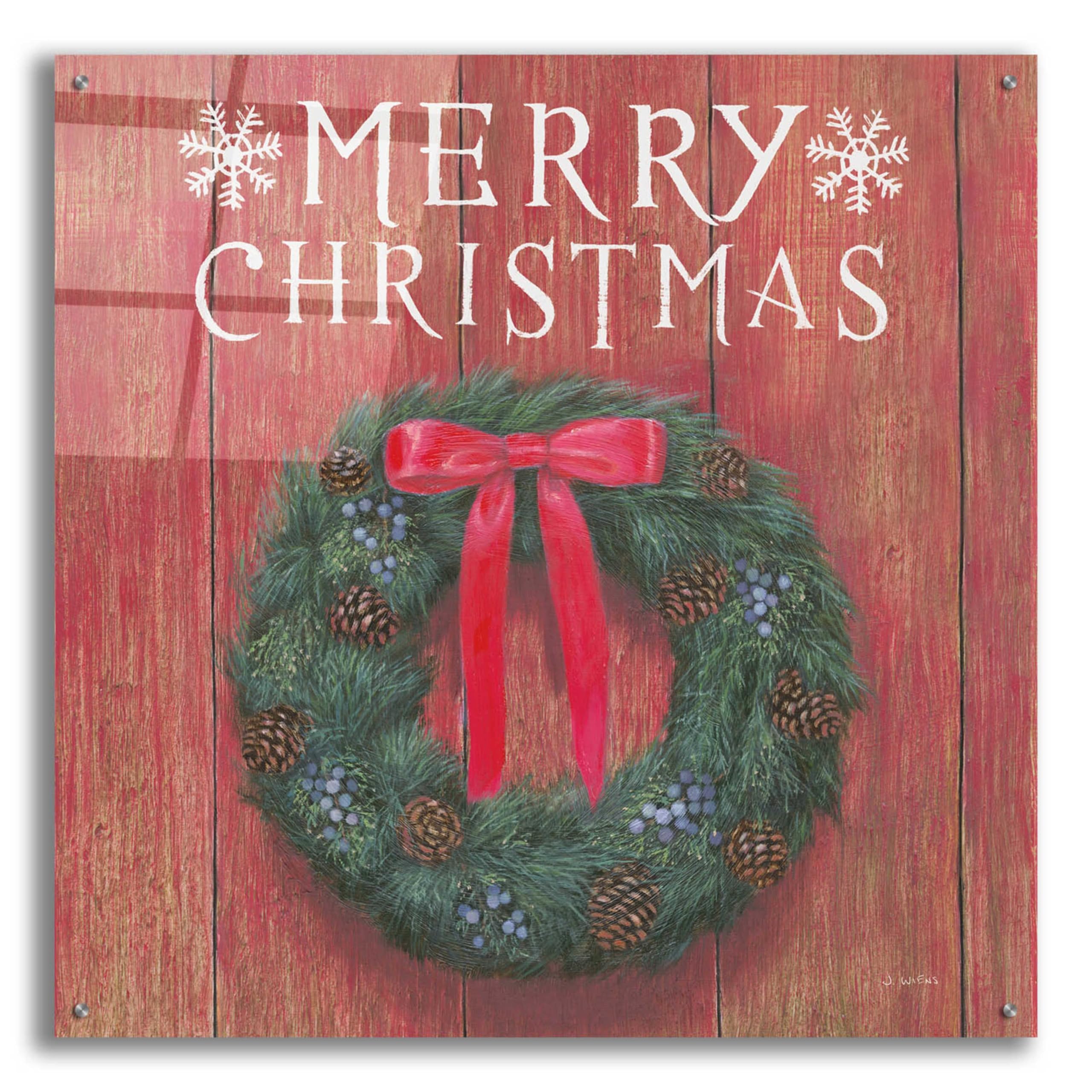 Epic Art 'Christmas Affinity VII' by James Wiens - 36x36 Inch Acrylic Glass Wall Art for Holiday Home Decor - Perfect for Living Room, Bedroom & Office