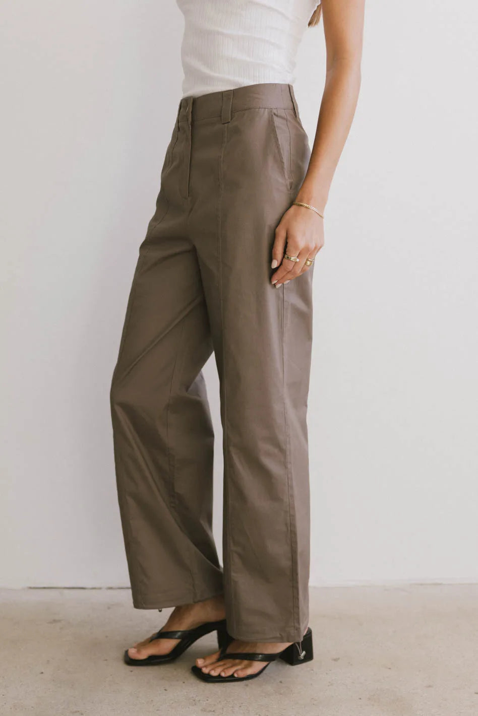 Frank and Oak Emma Wide Leg Pants for Women - Mauve High Waisted Flowy Trousers | Comfortable Office Wear, Casual Outfits & Travel Essentials | FINAL SALE