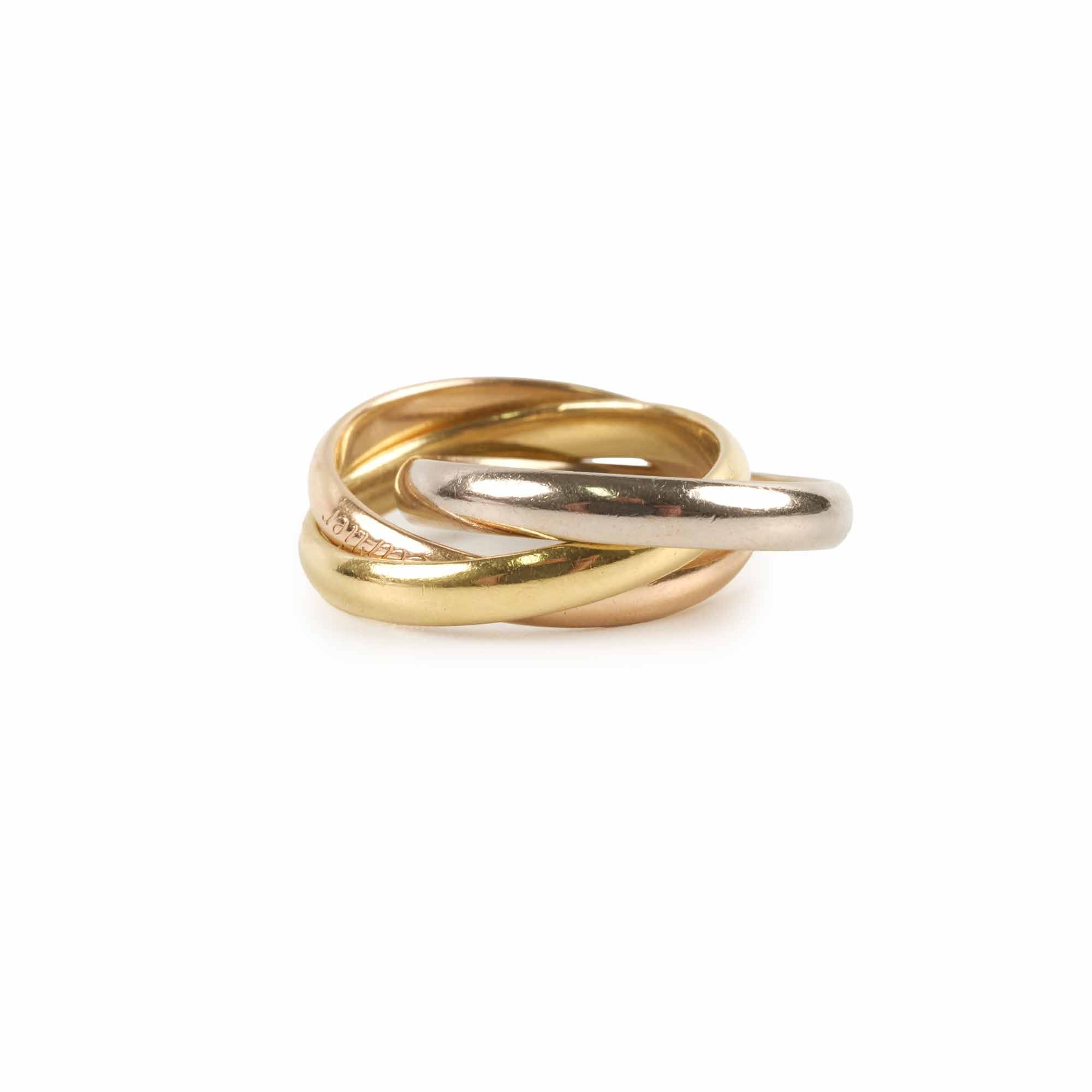 Cartier Trinity Ring Classic 18K Gold Tri-Color Band Size 55 - Perfect for Engagements, Anniversaries & Luxury Gifts