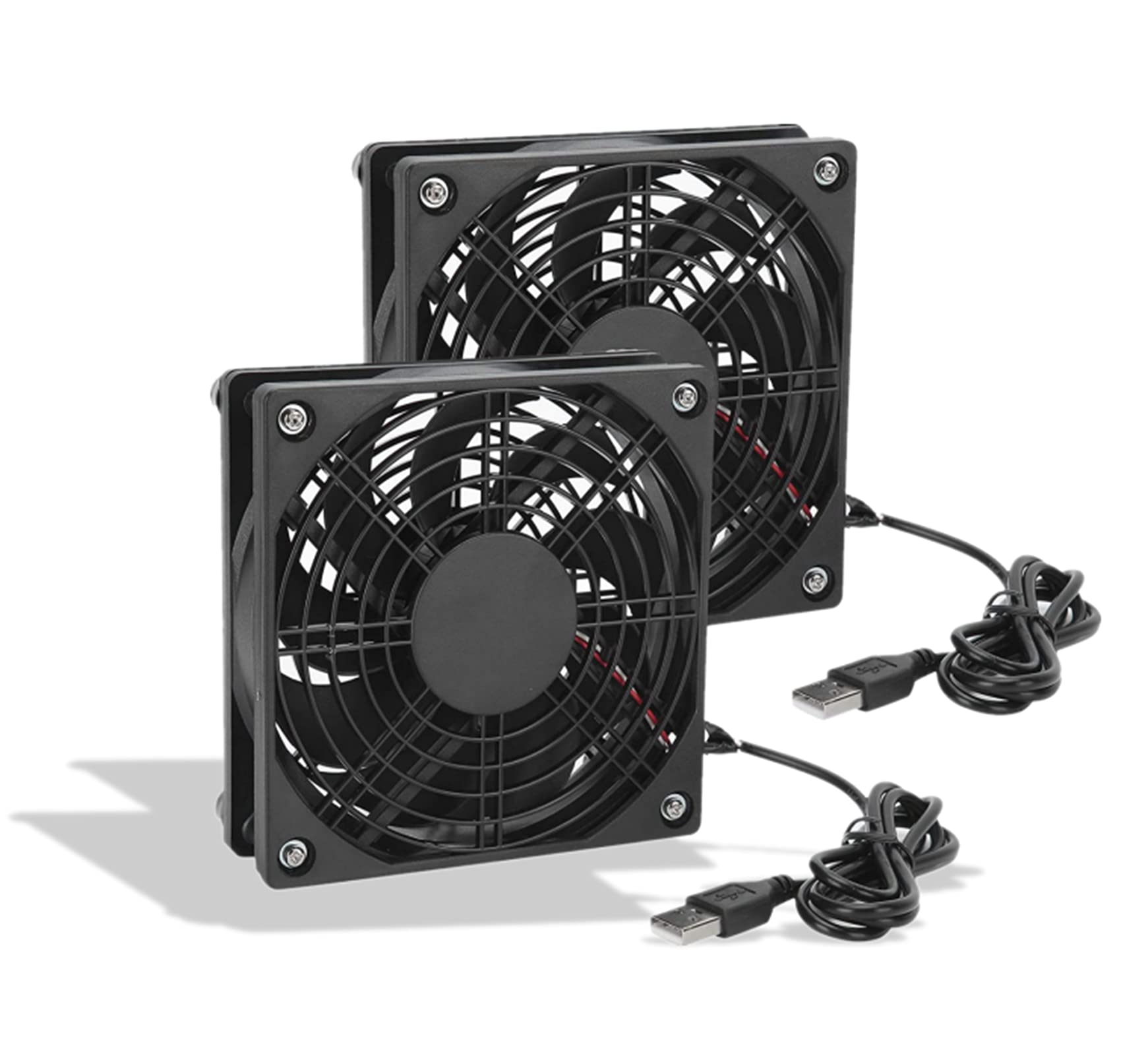 Lazmin112 2-Pack 120mm USB Computer Case Fan - Ultra Quiet 5V PC Cooling Fan for Desktop PCs | Perfect for Gaming Rigs, Workstations & Home Office Setups