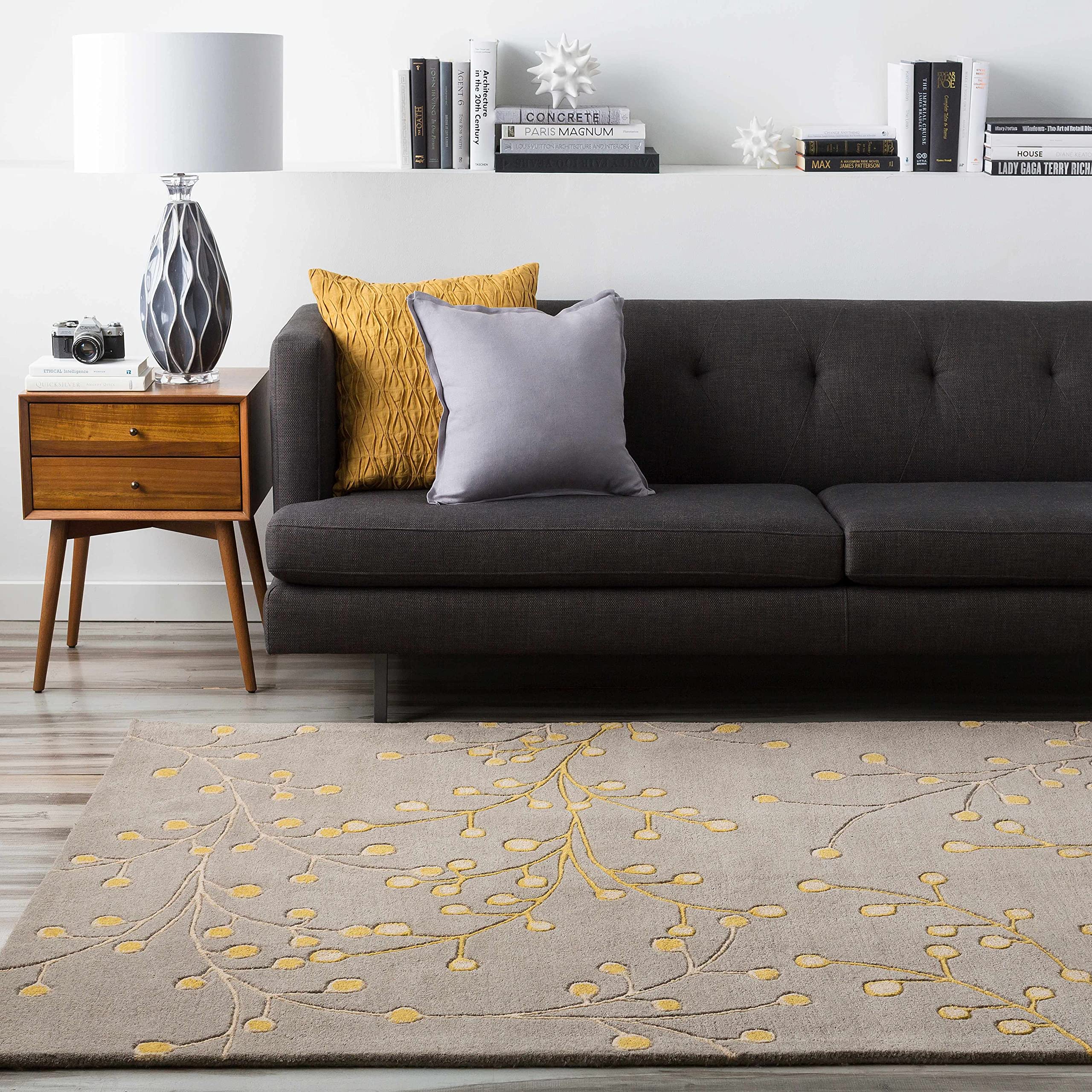 Soft Hauteloom Moon Wool Area Rug for Living Room & Bedroom - Transitional Gray & Brown - 2' x 3' - Cozy Home Decor for Relaxing Spaces