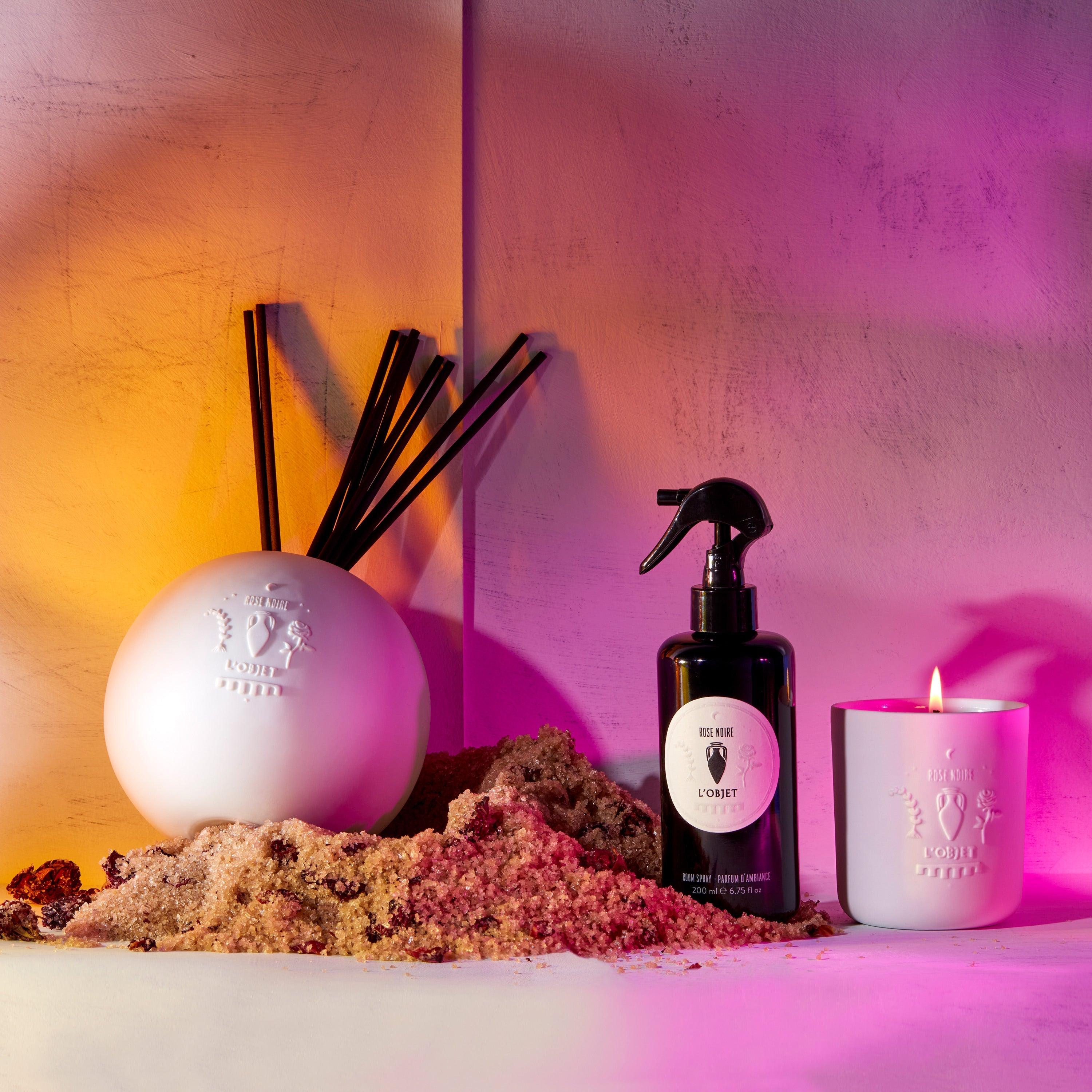 Black Rose Porcelain Essential Oil Diffuser Set - Aromatherapy for Home, Office & Spa Relaxation