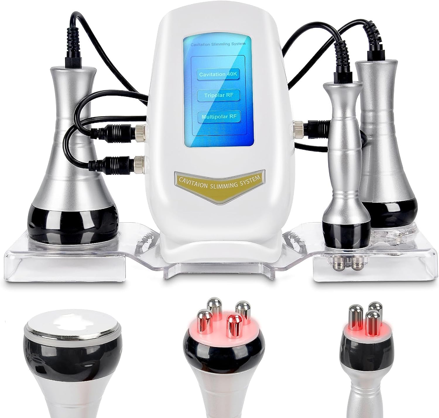 40K Cavitation & RF Slimming Machine - 3-in-1 Body Contouring Device for Face & Whole Body - Anti-Cellulite Massager for Fat Reduction & Skin Tightening - Perfect for Home Spa & Professional Beauty Treatments