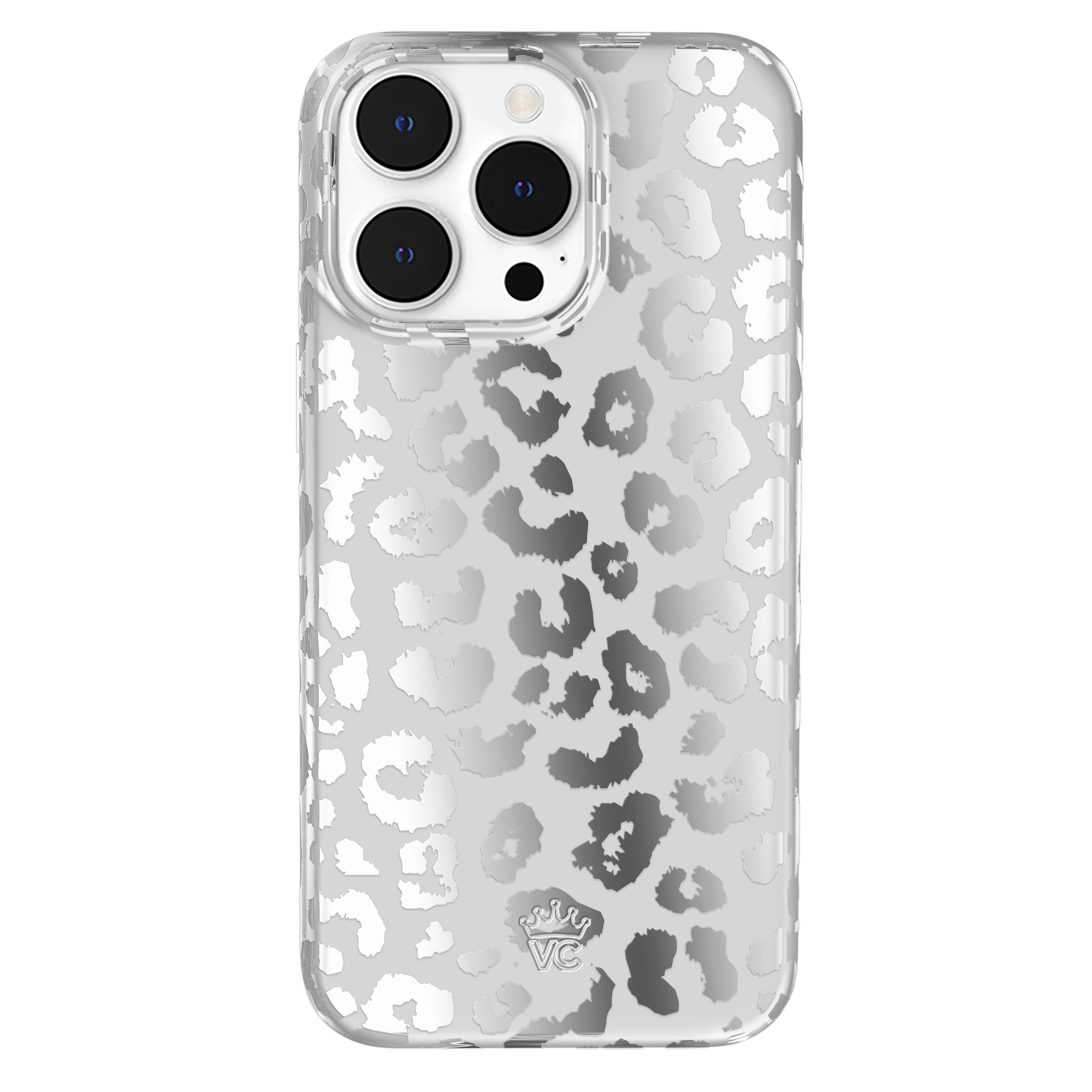 Stylish Chrome Leopard Print iPhone Case - Trendy Protective Cover for iPhone 11/12/13/14/15 Pro Max - Perfect for Fashion Lovers & Everyday Use