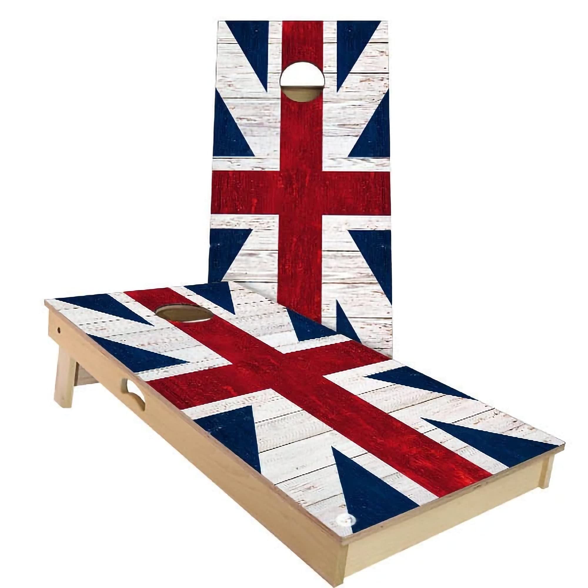 Premium Solid Wood Cornhole Boards - England Flag Design - Custom Size & Accessories - Made in USA - Perfect for Backyard Parties, Tailgating & Outdoor Games