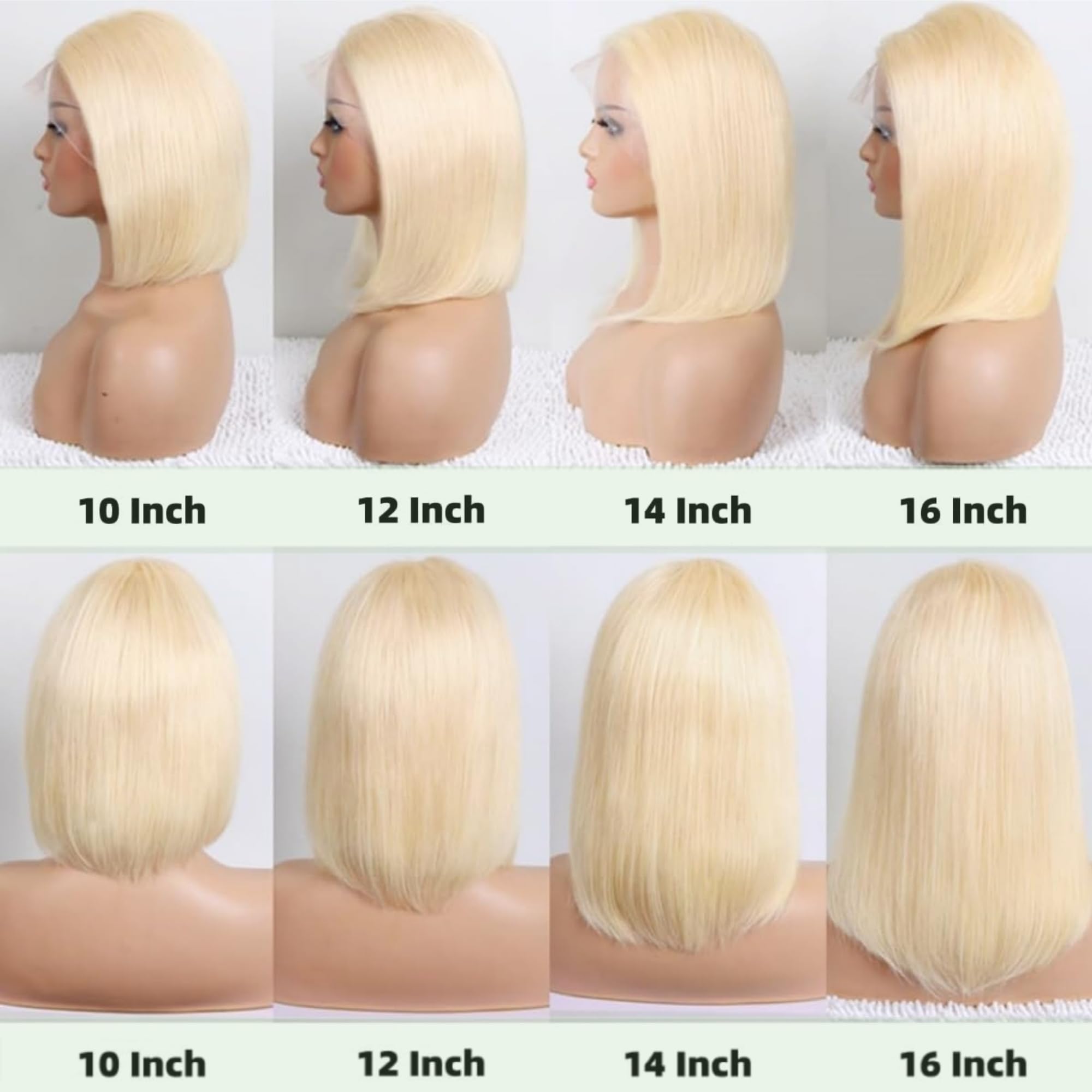 613 Blonde Bob Wig Human Hair 16 Inch Lace Front Wig - 13x4 Straight Frontal Wigs with 180% Density | Short Bob Wigs for Black Women | Perfect for Daily Wear, Cosplay & Special Occasions