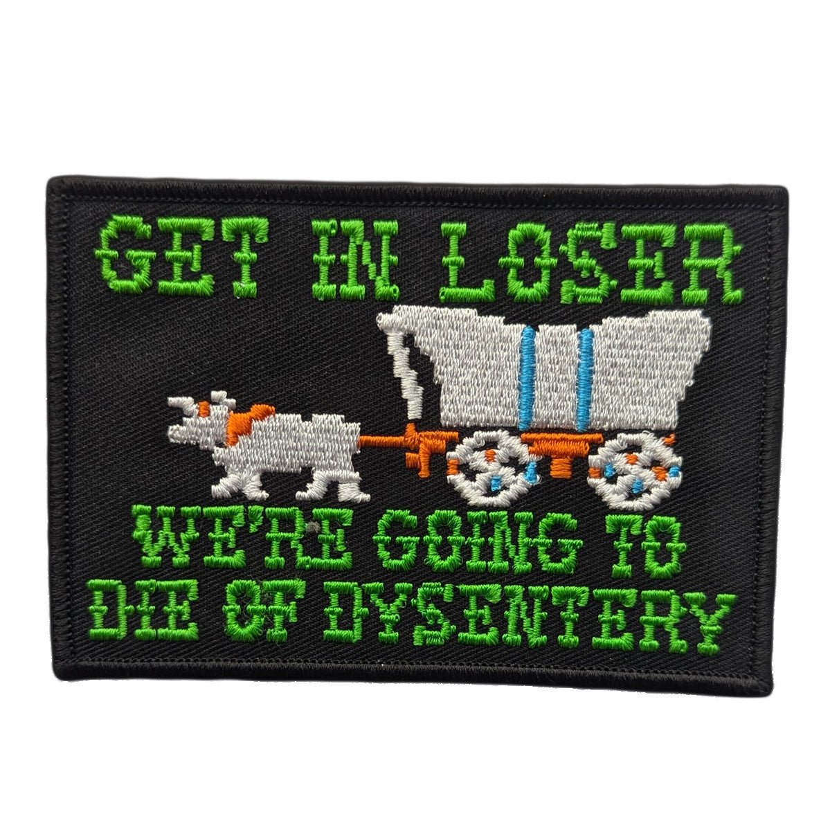 Vintage Oregon Trail 'Dysentery' Embroidered Iron-On Patch - Retro Gaming Memorabilia for Jackets, Backpacks & Denim - Perfect for Gamers & History Buffs