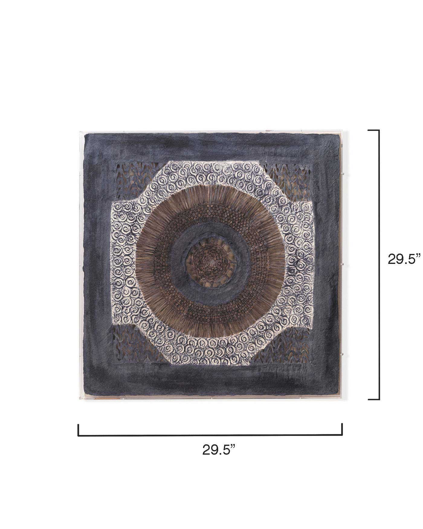 Handmade Batik Square Framed Wall Art - Traditional Indonesian Fabric Painting - Perfect for Living Room, Bedroom & Office Decor