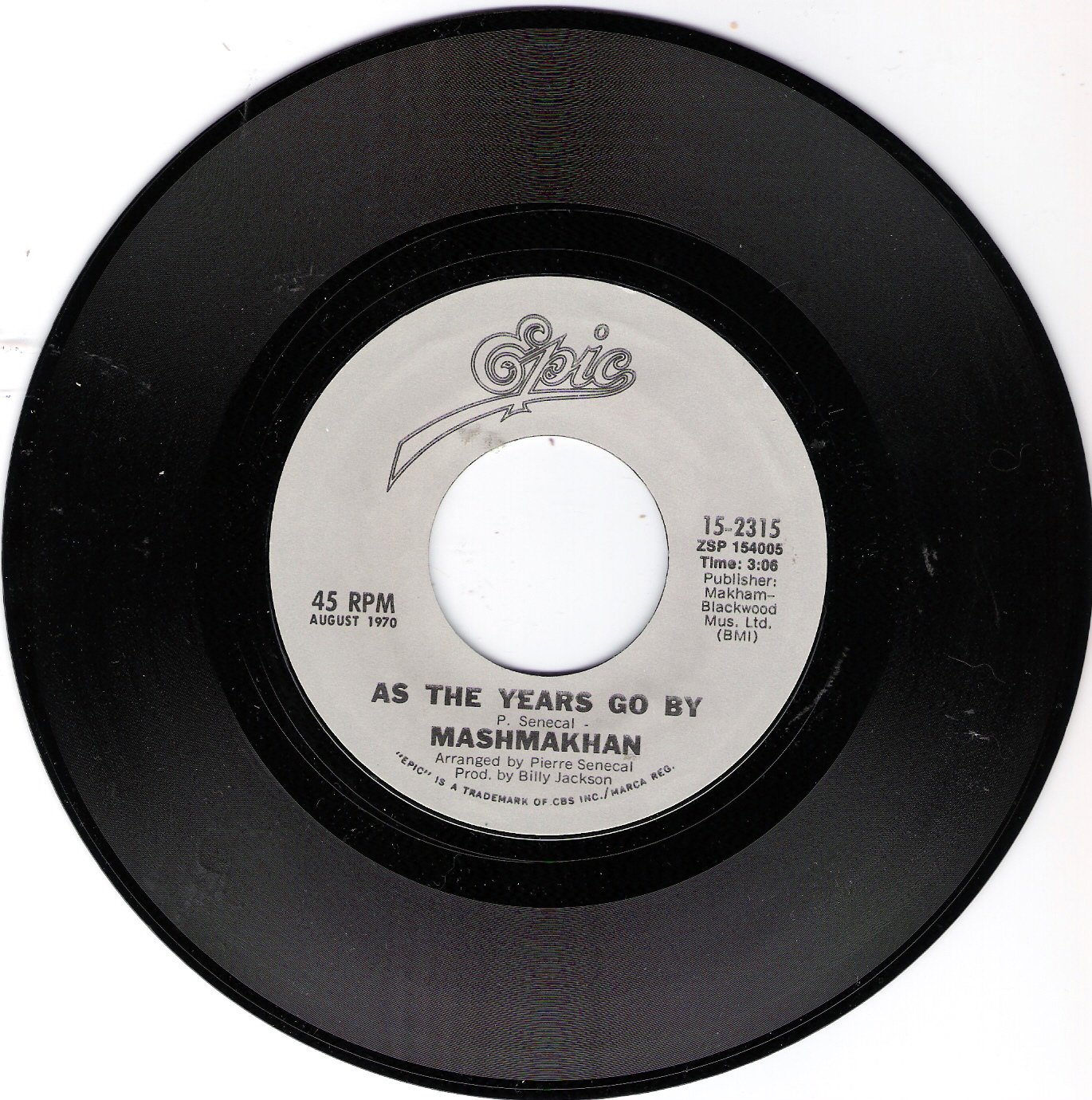 Vintage 45 RPM Vinyl Record - As the Years Go By / Yellow River - Classic Hits for Record Players & Music Collectors | Perfect for Retro Parties, Home Decor & Vinyl Enthusiasts