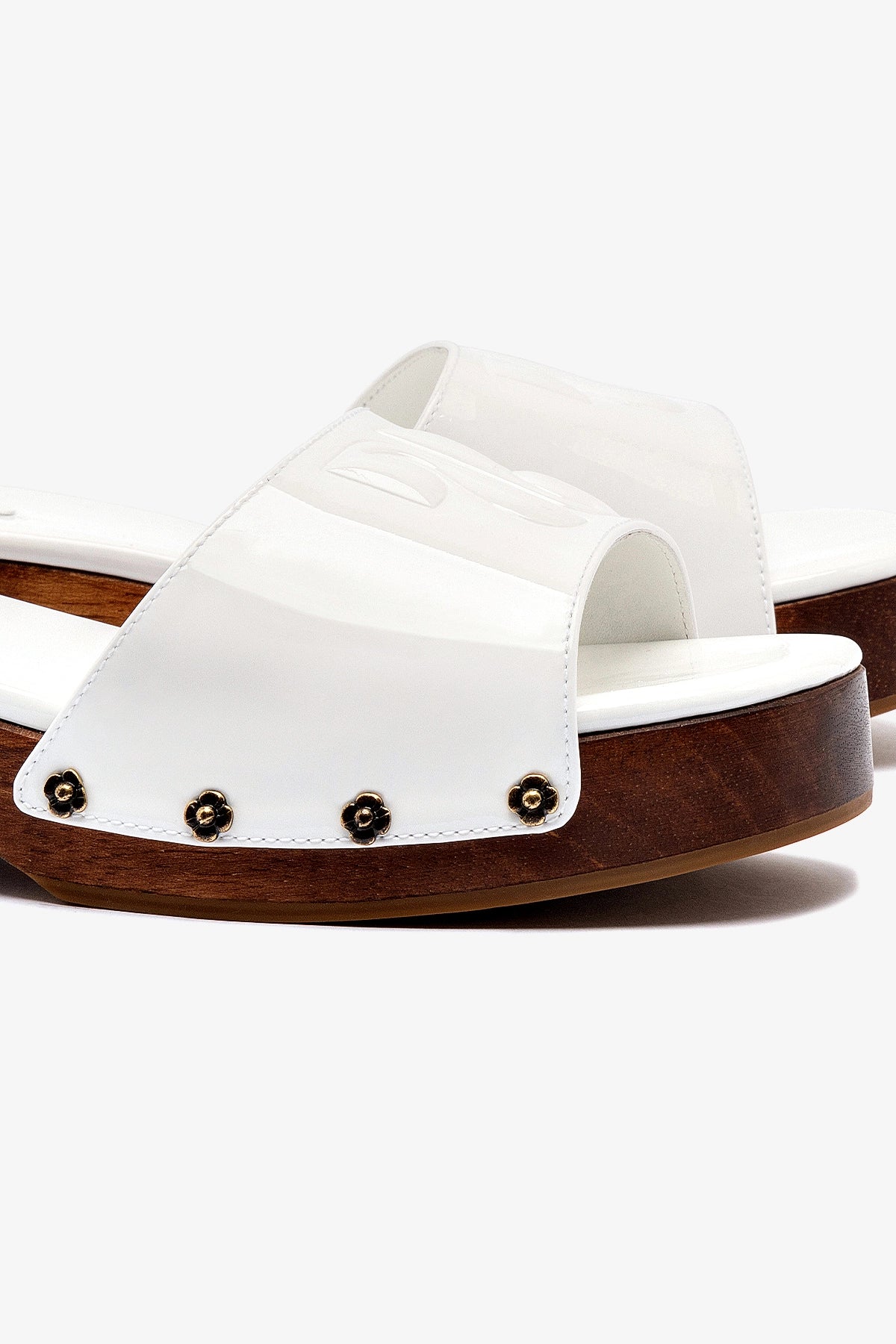 Zuzi Women's Mule Shoes in White Patent Leather - Comfortable Slip-On Loafers for Office, Casual Wear & Daily Walking