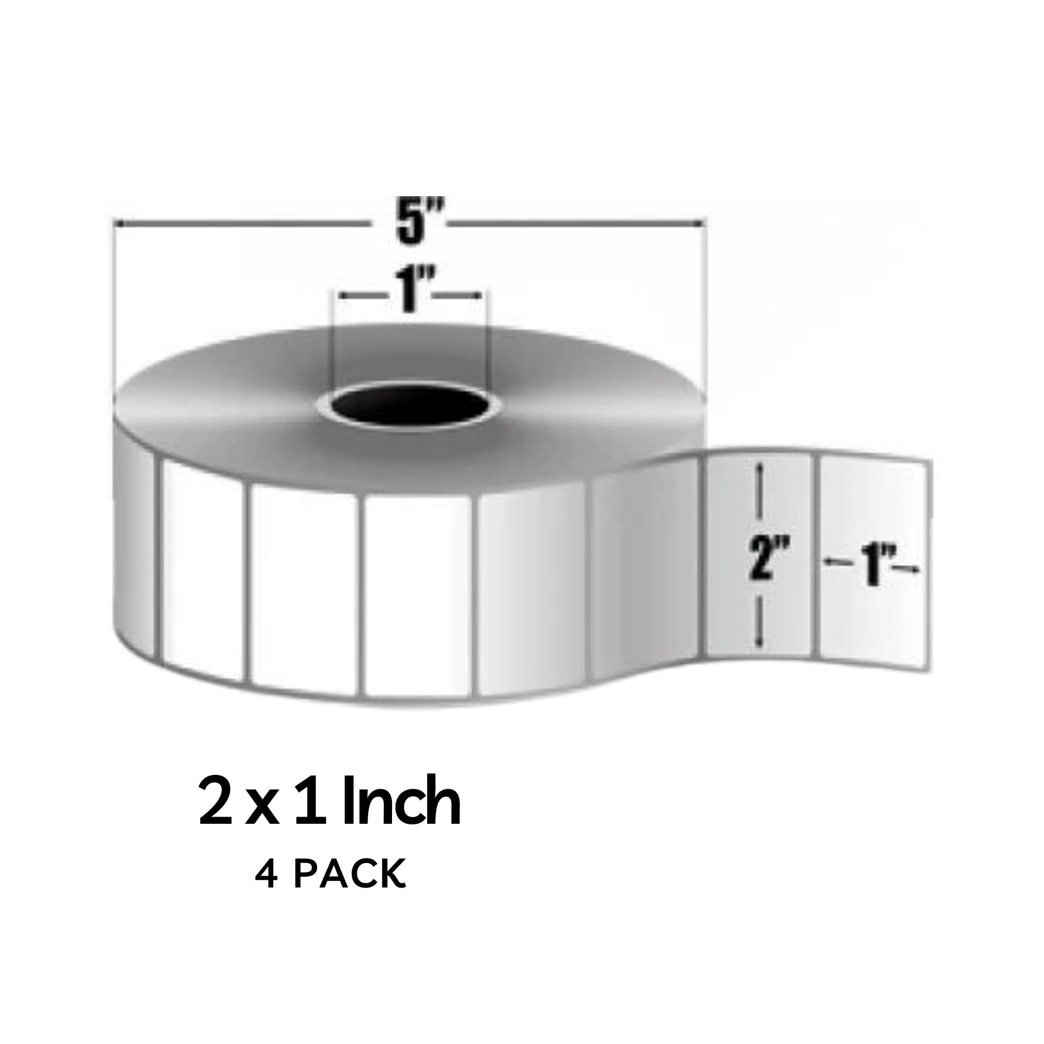 Zebra Z Select 4000D 2x1 Inch Thermal Transfer Labels - 2340 Labels per Roll (4 Pack) - Ideal for Shipping, Inventory & Barcode Labeling in Warehouses & Retail Stores