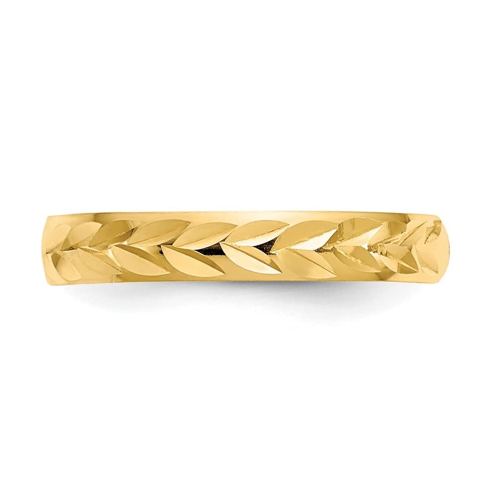 14k Yellow Gold Diamond-Cut Toe Ring for Women - Elegant Foot Jewelry for Beach, Summer & Pedicure Days | Diamond2Deal