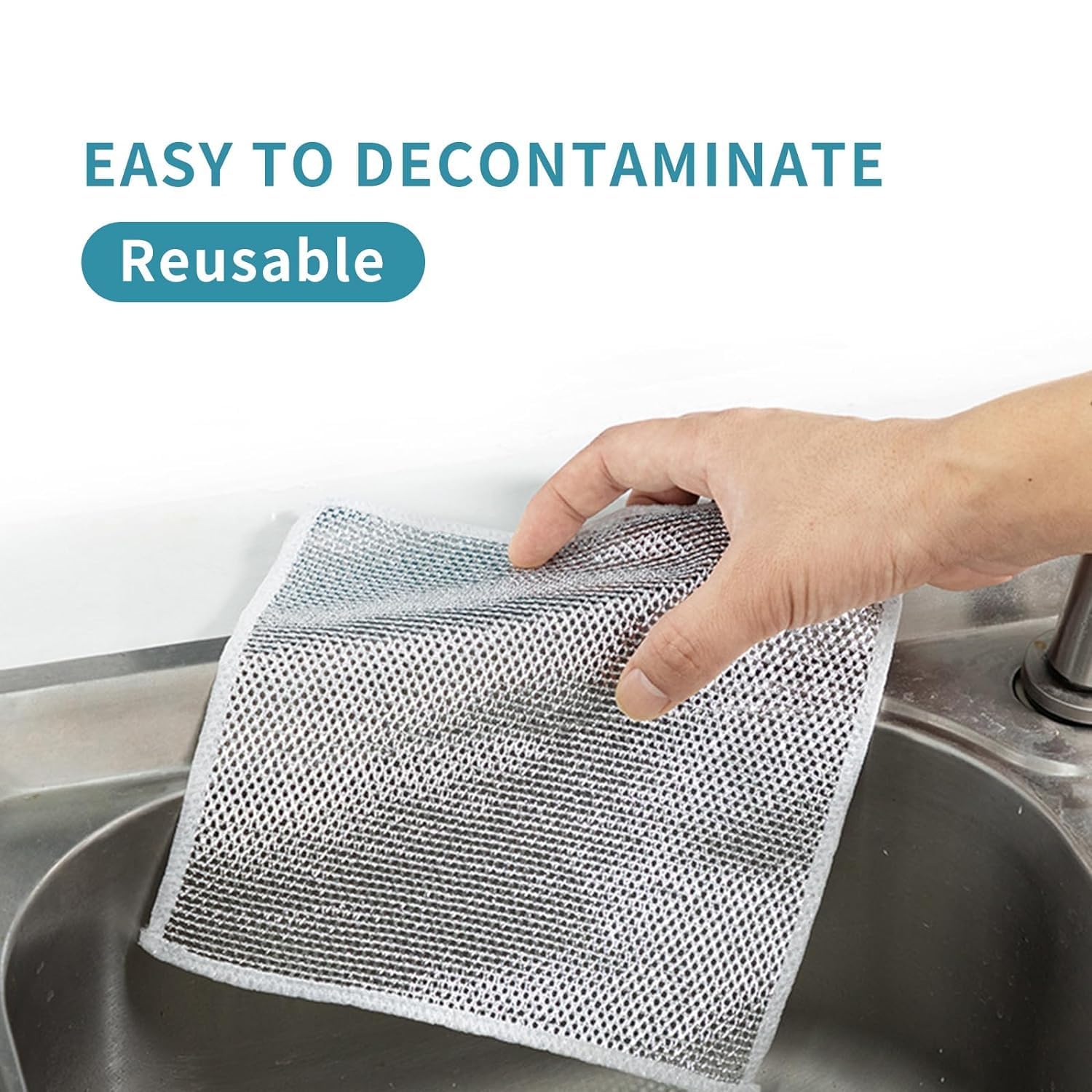 PYU Non-Scratch Reusable Dish Washing Cloths - 6 Pack Multipurpose Kitchen Cleaning Rags for Pots, Pans, Sinks, Dishes | Gentle Scrubbing & Drying | Eco-Friendly Dish Towels for Everyday Kitchen Use
