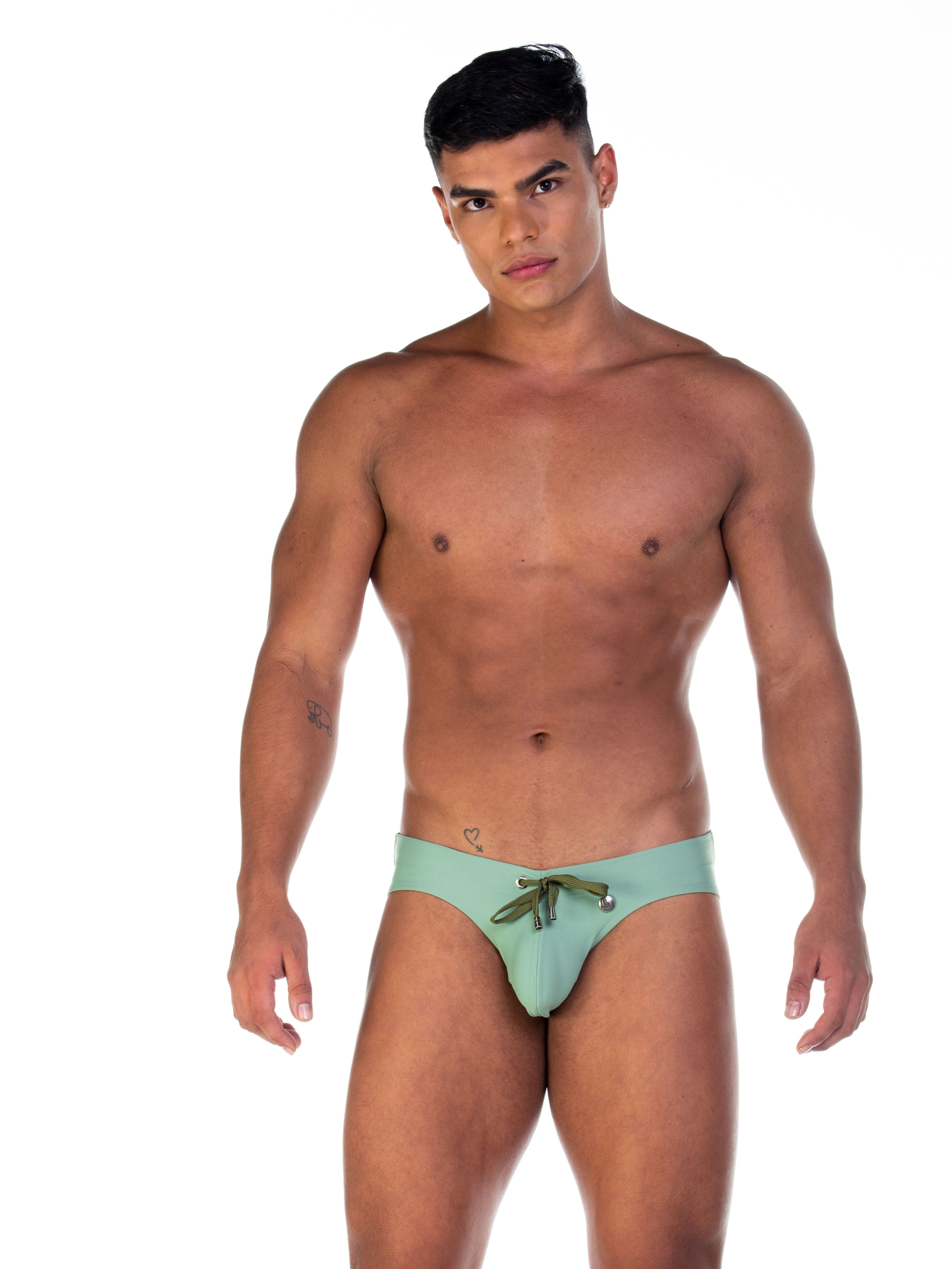 Gigo Men's Traditional Swim Brief - Quick-Dry Green Swimwear for Pool, Beach & Water Sports | Comfortable & Stylish Swim Trunks