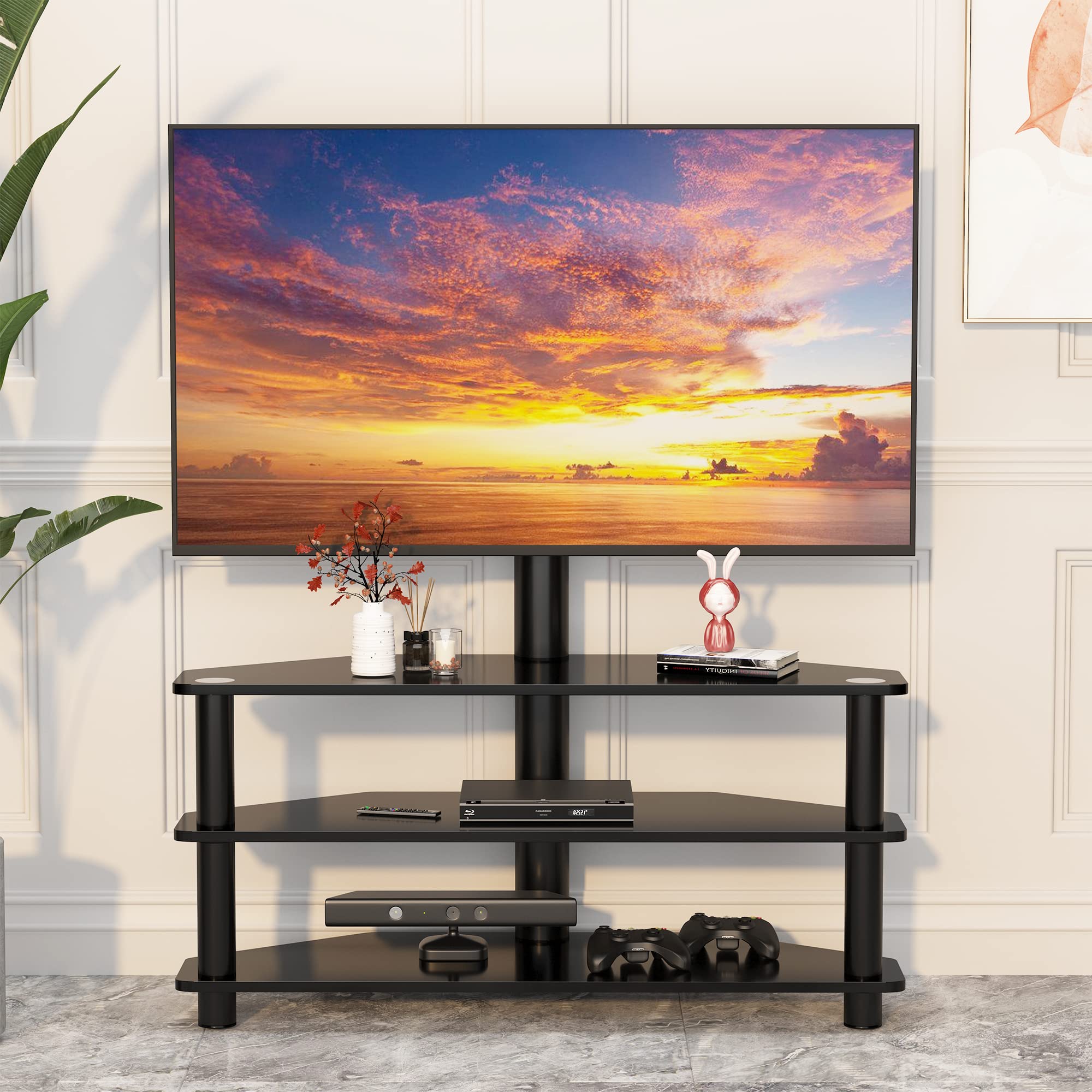 Adjustable TV Stand with Swivel Mount for 32-65 Inch TVs - Modern Entertainment Center with Cable Management & Height Adjustment - Perfect for Living Room, Bedroom & Home Theater Setup