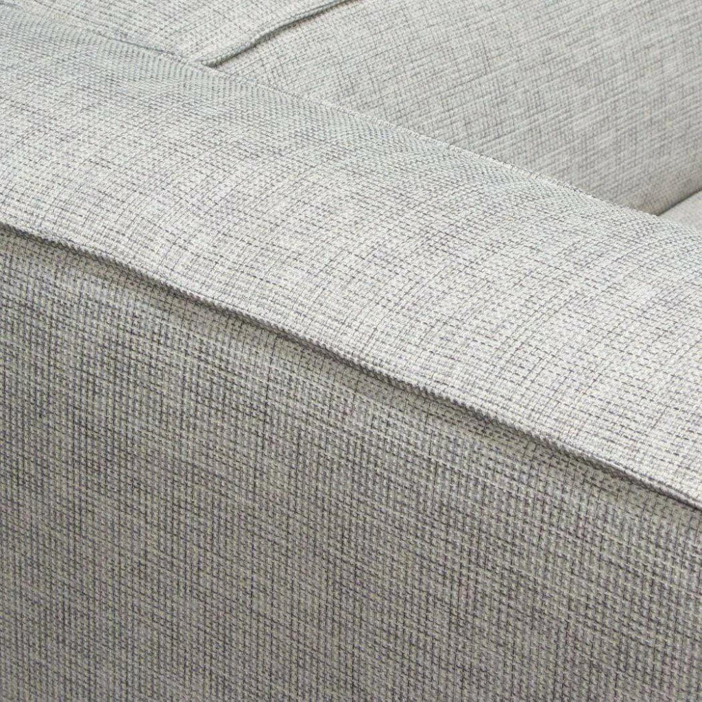 2-Piece Beige Low Back Modular Sofa Set in Barley Fabric - Modern Sectional Couch for Living Room, Lounge & Small Spaces
