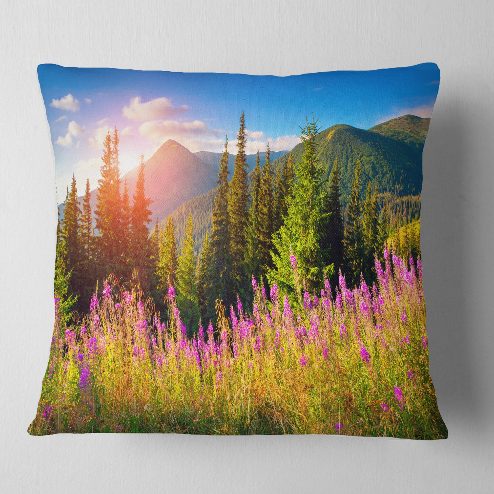 DesignQ CU7426 Soft Pink 18x18 Inch Decorative Throw Pillow Cushion for Sofa, Bed, Living Room & Home Decor