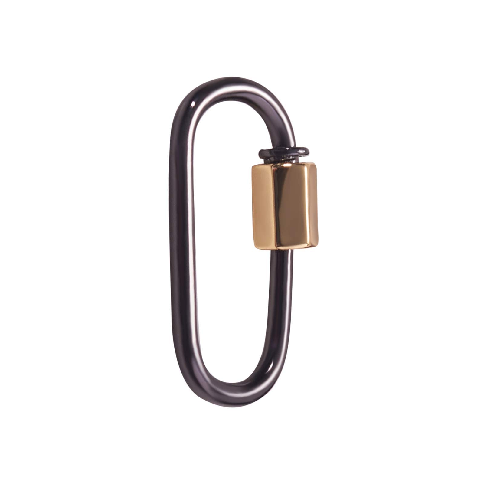 LiQunSweet 5 Pack Brass Screw Lock Keychain Set - D Shape & Oval Key Rings with Secure Locking Clip (26x15mm) for Men & Women - Perfect for Home, Office, Travel & Key Organization