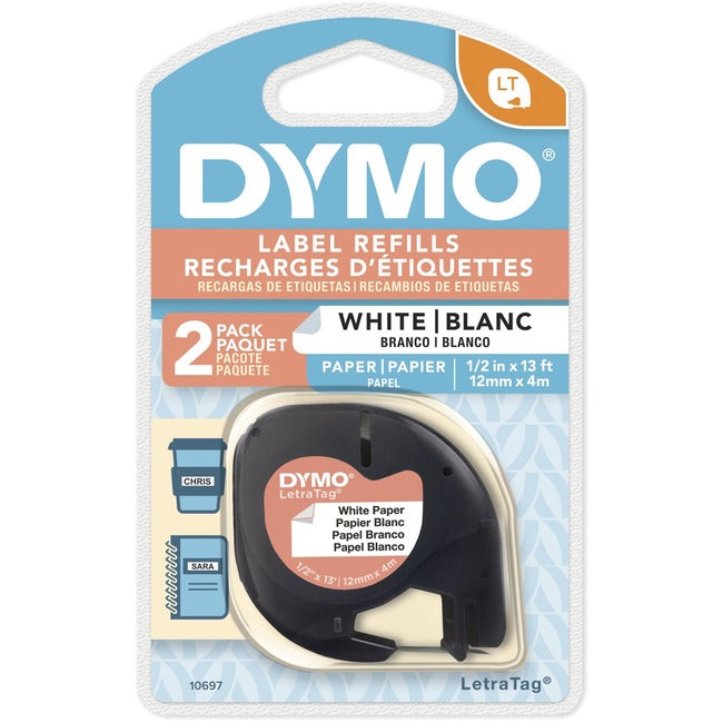 1/2 Inch x 13 Feet Letratag White Paper Tape - Perfect for Labeling, Organizing & Craft Projects