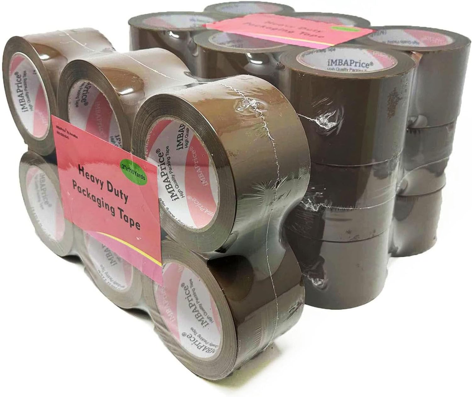 Premium 3-inch Heavy Duty Brown Shipping Packaging Tape - 24 Rolls (110 Yards Each) for Moving, Packing & Sealing Boxes - Strong Adhesive for Secure Storage & Transport