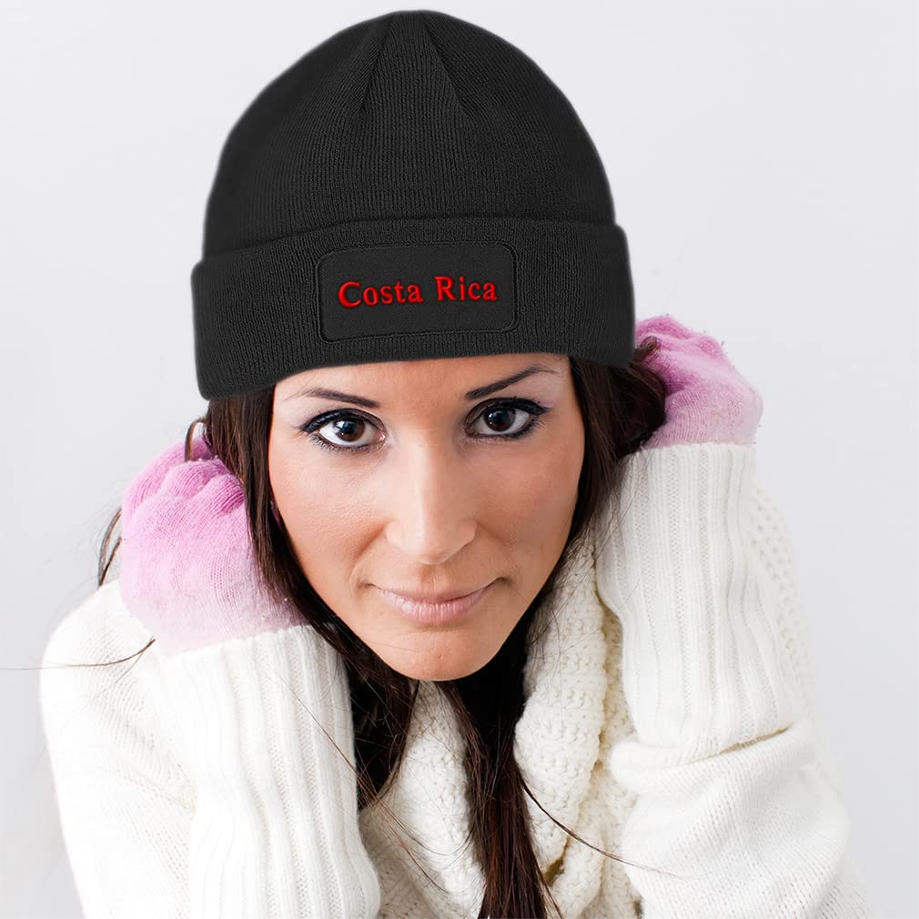 Warm Acrylic Patch Beanie for Men & Women - Costa Rica Love Winter Skull Cap Hat - Perfect for Cold Weather, Outdoor Activities & Casual Wear