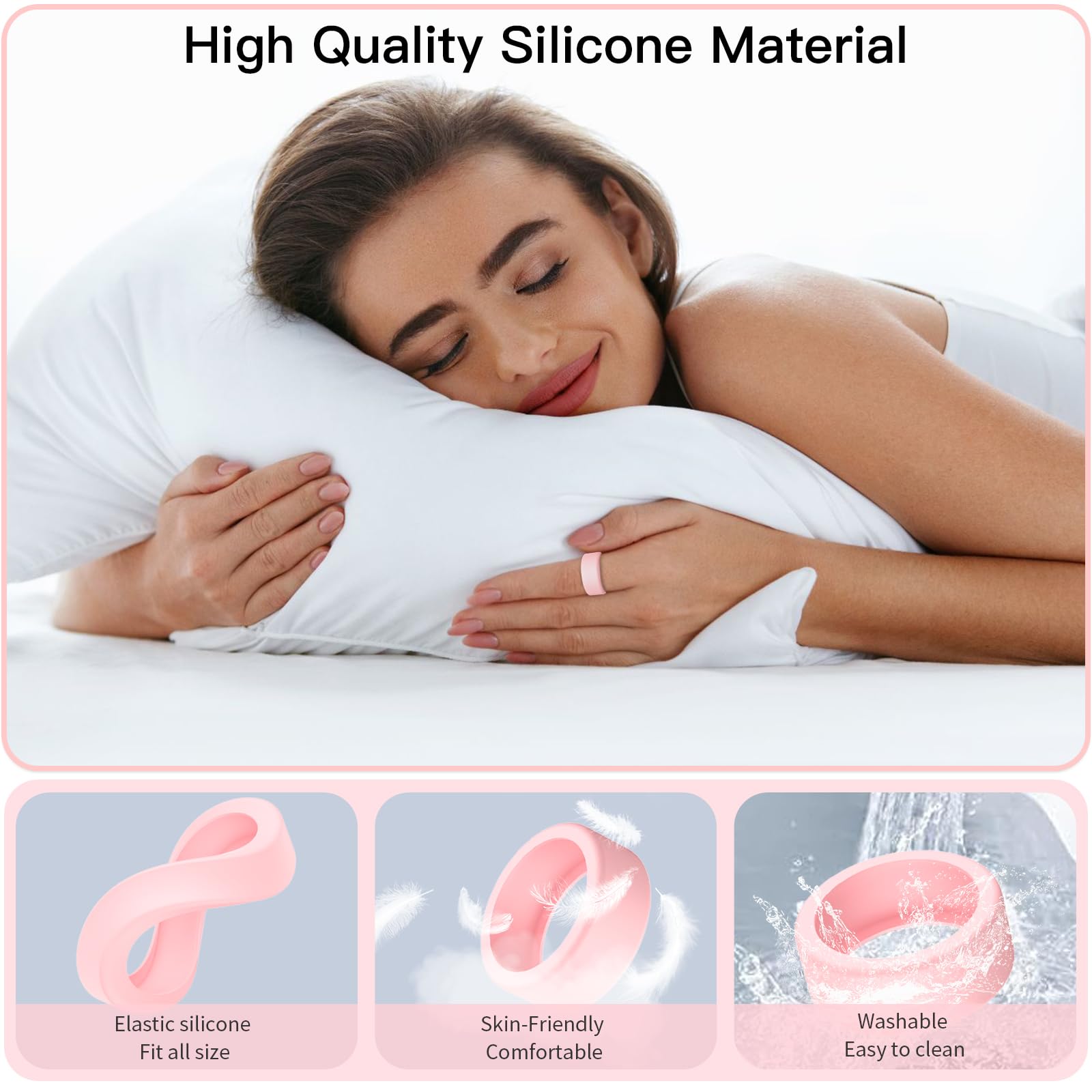 6-Pack Silicone Protective Covers for RingConn Smart Ring - Stretchable Ring Case for Workouts, Gym & Daily Wear - Compatible with Sizes 6-14 (US) - Perfect for Fitness Tracking, Sleep Monitoring & Active Lifestyle Protection