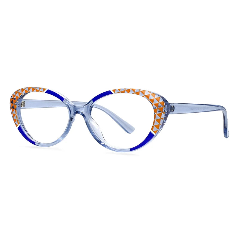 CCspace Women's Full Rim Cat Eye Titanium Reading Glasses - Lightweight & Durable R57128 for Work, Reading & Fashion Accessories