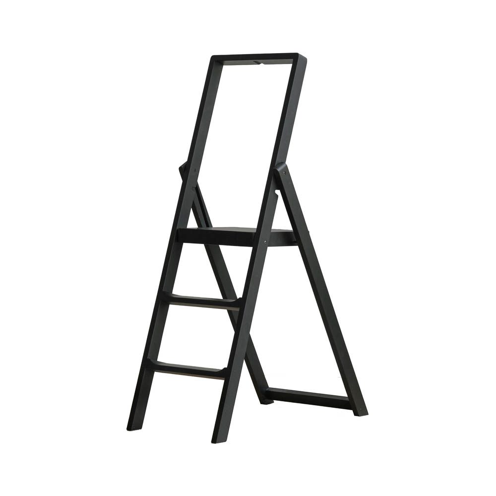 DESIGN HOUSE STOCKHOLM Black Step Ladder - Sturdy & Lightweight Folding Ladder for Home, Kitchen, Garage & Office Use