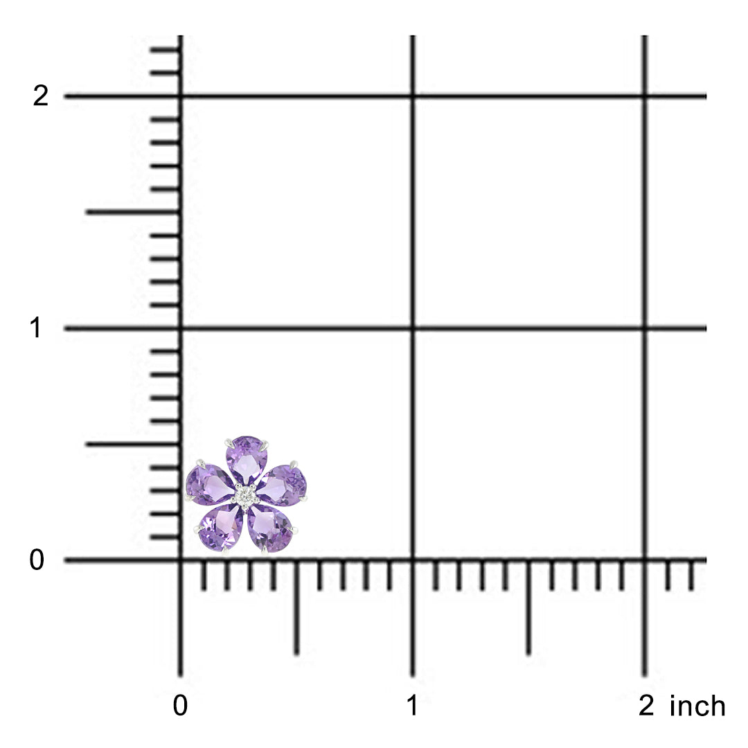 Forget Me Not Earrings in Amethyst & Diamonds – Elegant Purple Flower Jewelry for Women, Perfect for Weddings, Anniversaries & Special Occasions
