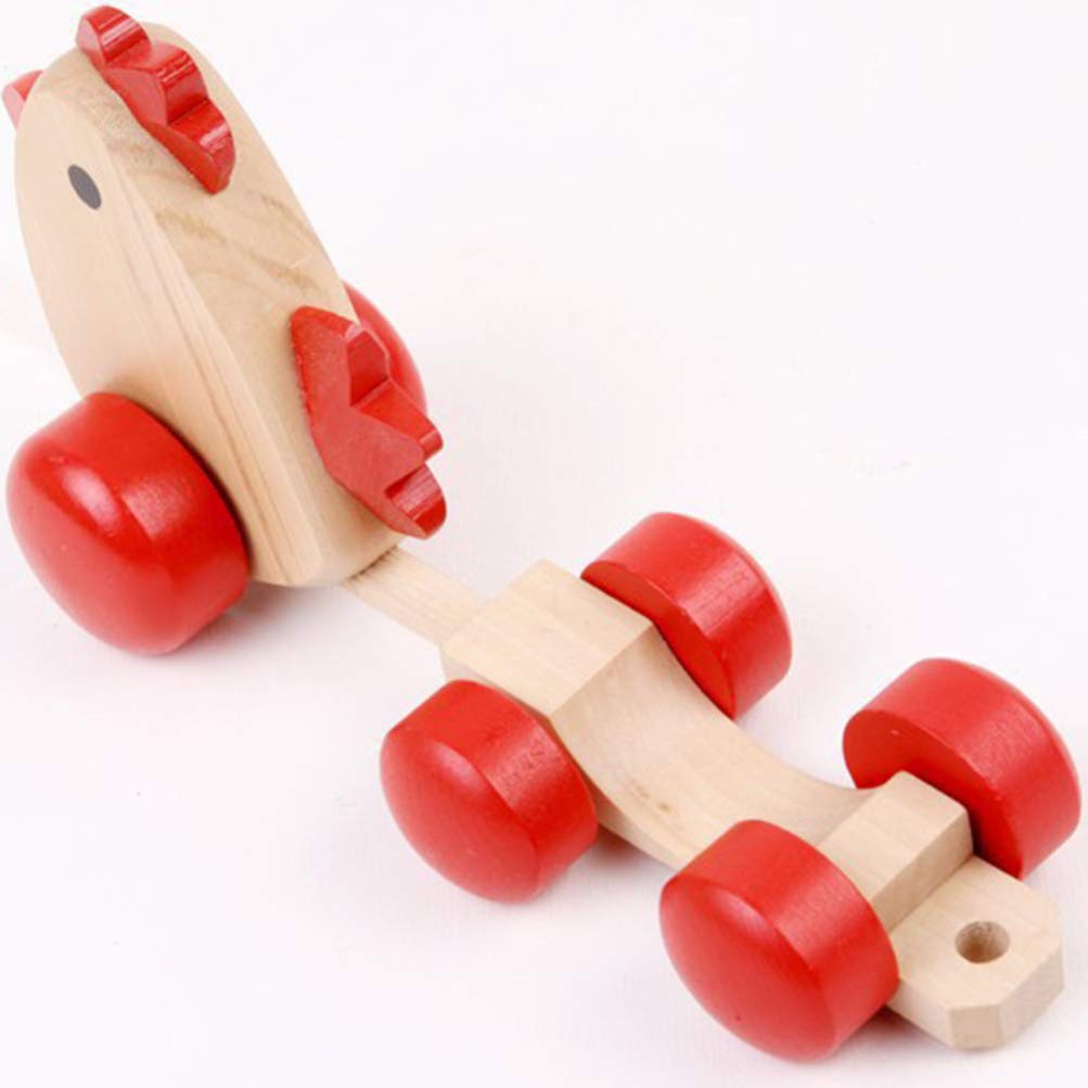 Wooden Pull Along Hen Toy with Eggs - Creative Push Pull Chicken Toy for Toddlers & Kids - Perfect for Early Learning, Motor Skills Development & Imaginative Play