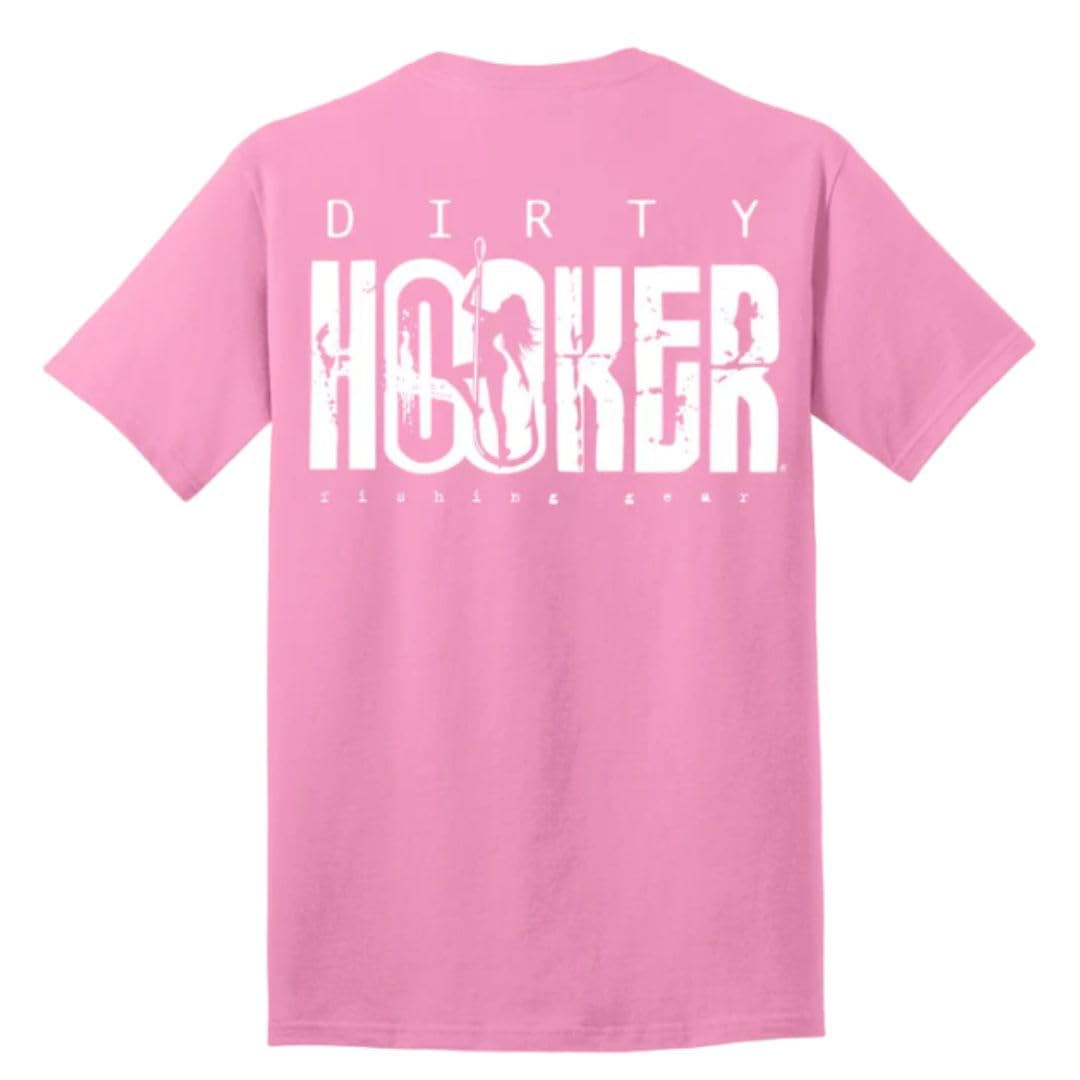 Dirty Hooker Fishing Shirts for Men & Women - Breathable Cotton Short Sleeve T-Shirts - Sun Protection Outdoor Apparel for Fishing, Hiking & Casual Wear