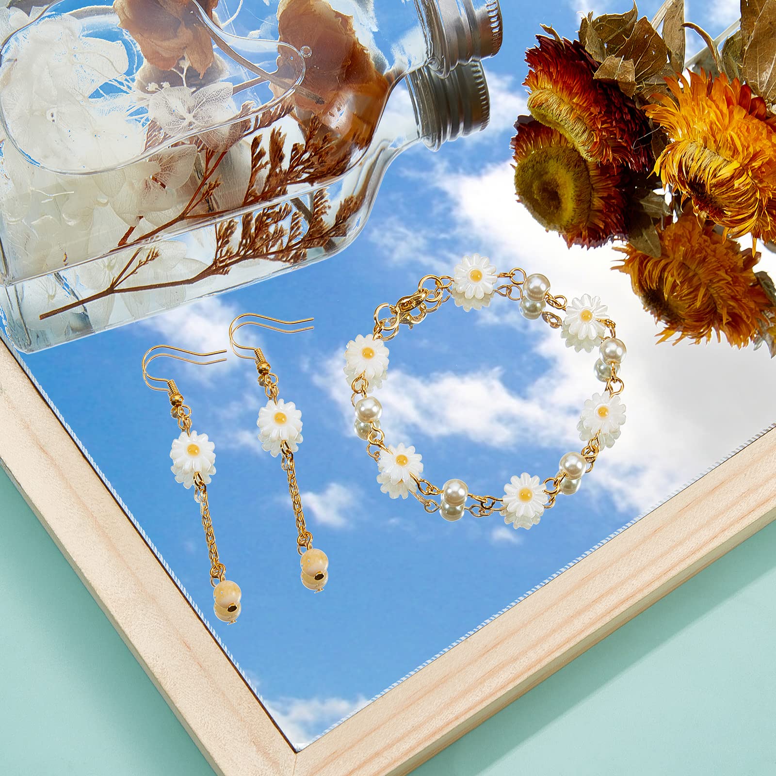 20Pcs 10mm Natural Freshwater Shell Daisy Beads for DIY Jewelry Making - Spacer Beads for Bracelets, Necklaces, Earrings - Perfect for Boho, Beach Style & Craft Projects