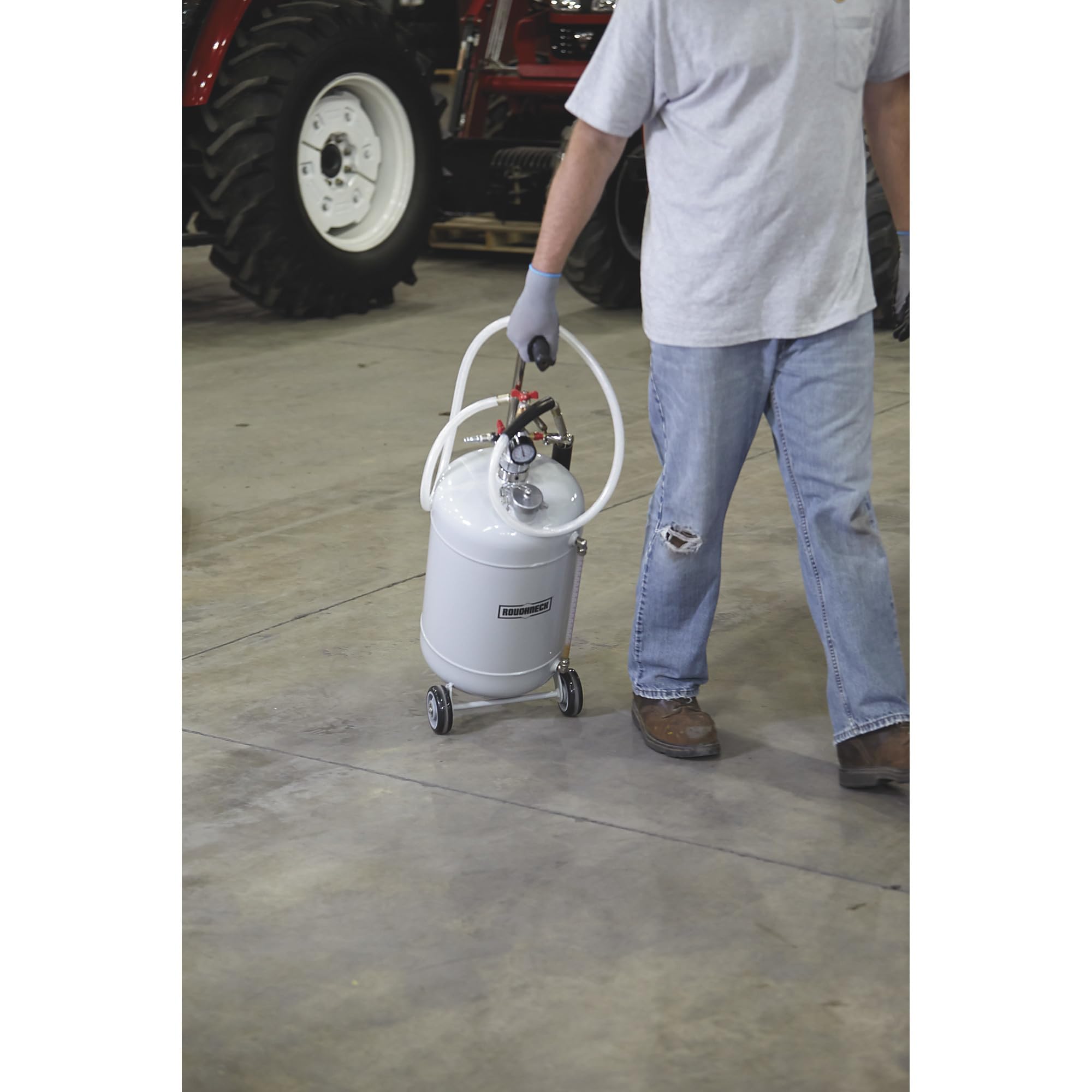 Roughneck Air-Operated Oil Dispenser - 8-Gallon Capacity, 145 PSI for Industrial Lubrication & Automotive Maintenance | Heavy-Duty Pneumatic Oil Pump for Workshops & Garages