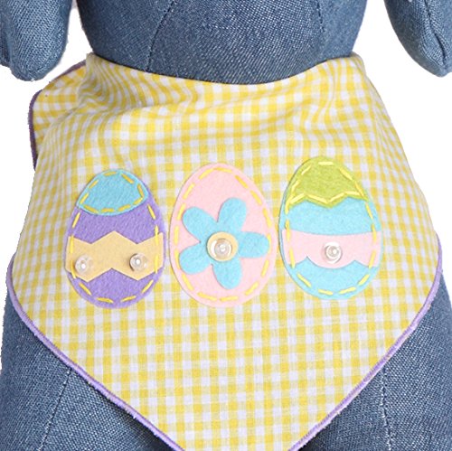 Easter Dog Bandanas with Easter Egg Print - 100% Cotton Pet Bandana for Medium to Large Dogs - Perfect for Easter Photos, Spring Walks & Holiday Parties