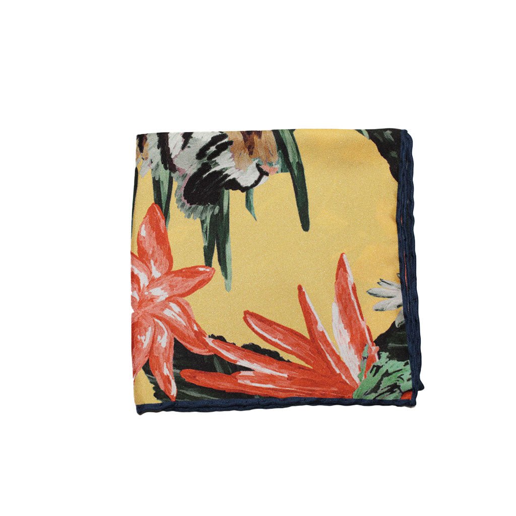 HEMLEY Printed Silk Pocket Square - Elegant Multi-Color Design for Men's Formal Attire | Perfect for Weddings, Business Meetings & Special Occasions