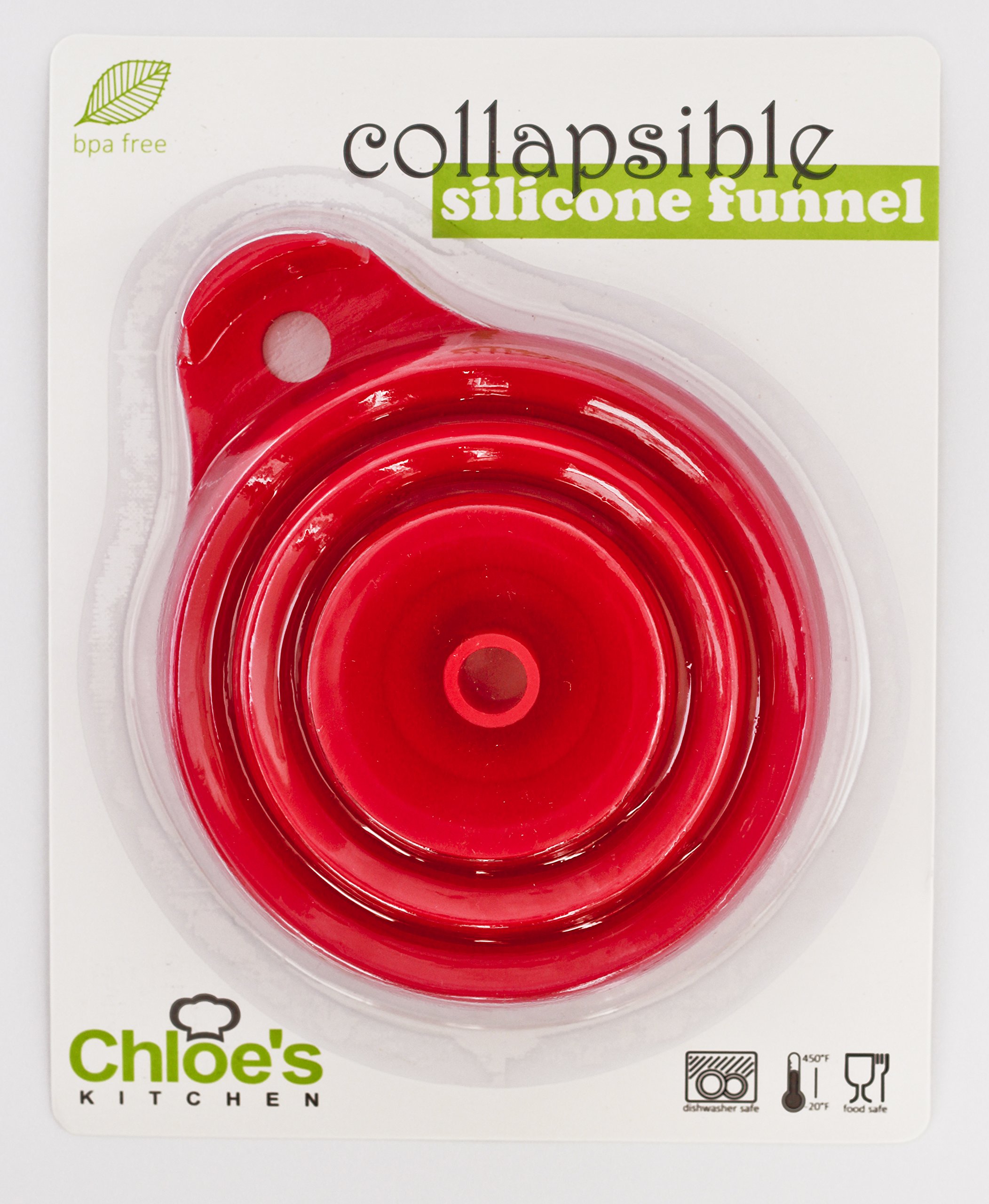 Zoie + Chloe Space Saving Silicone Foldable Collapsible Kitchen Funnel for Cooking, Baking, and Liquid Transfer - Perfect for Small Kitchens, Camping & RV Use