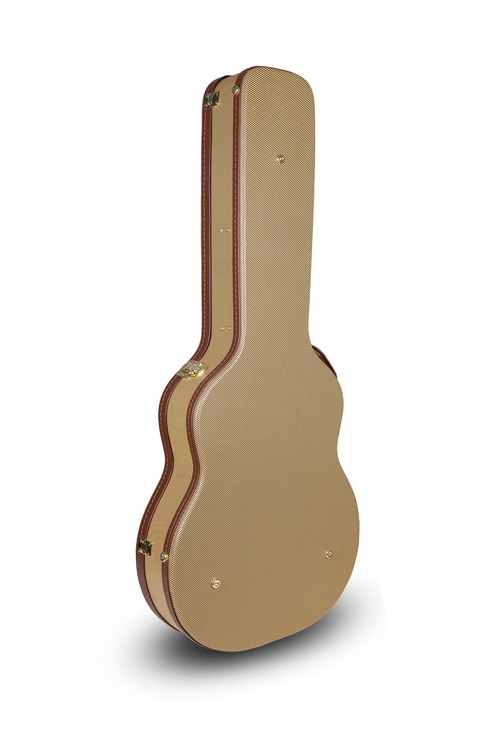 Premium Crossrock Wooden Guitar Case for 335 Style 6-String Semi-Hollow Electric Guitars - Durable Stainless Steel Latches, Protective Sponge Lining, Metal Feet & Storage Space - Vinyl Tweed (CRW620SATW) - Perfect for Gigging Musicians & Professional Storage